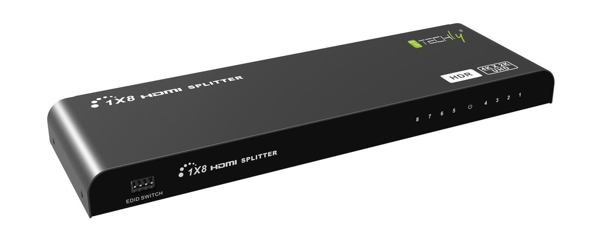 Techly IDATA HDMI2-4K8HDR Splitter HDMI 2.0 4K@60Hz 1x8 …