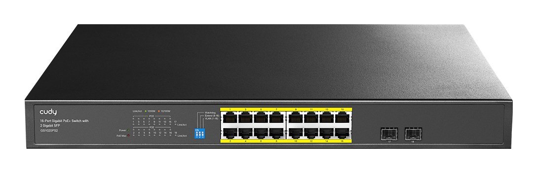 CUDY GS1020PS2 SWITCH 18 PORTE 16 PORTE GIGABIT …