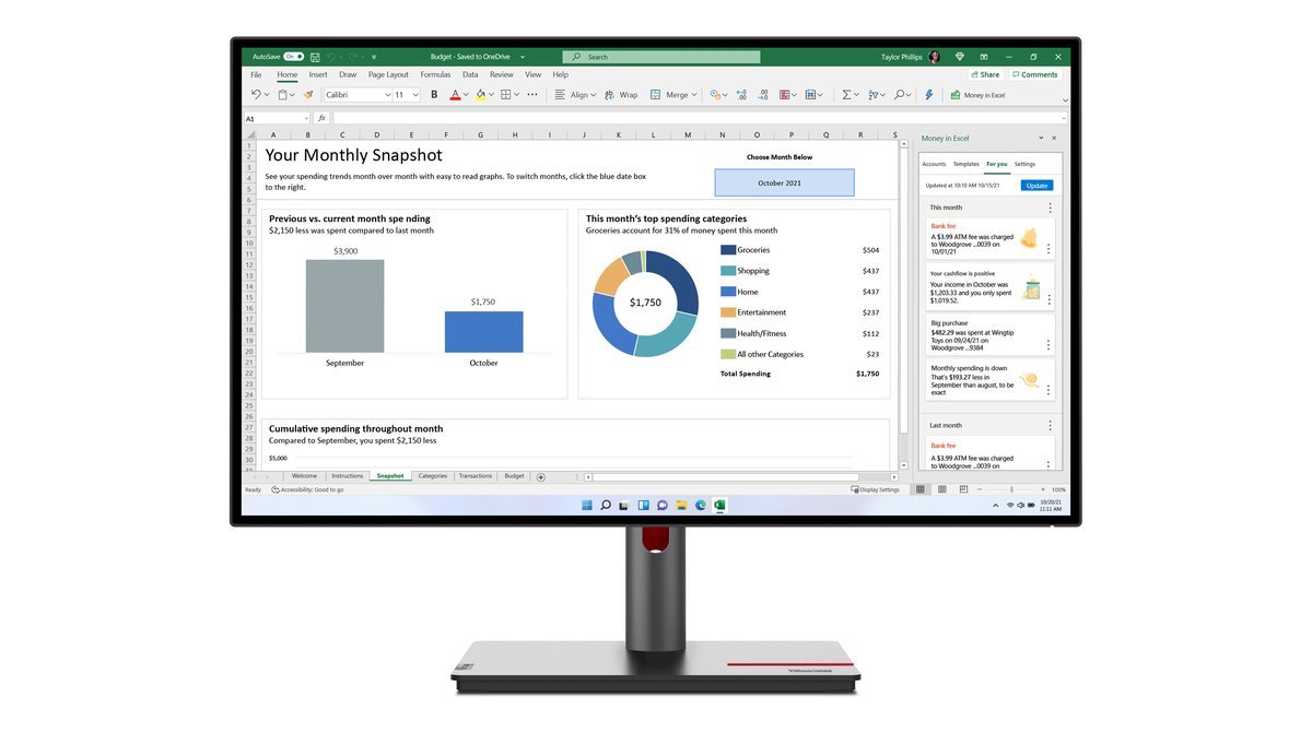 LENOVO ThinkVision P27h-30 27inch 2560x1440 IPS 16:9 350cd/m2 …