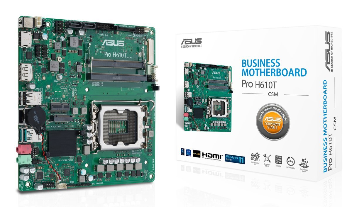ASUS PRO H610T-CSM Intel H610 LGA 1700 Thin …