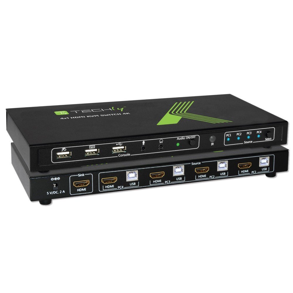 Techly IDATA KVM-HDMI4U Switch KVM 4x1 HDMI/USB 4K60Hz …