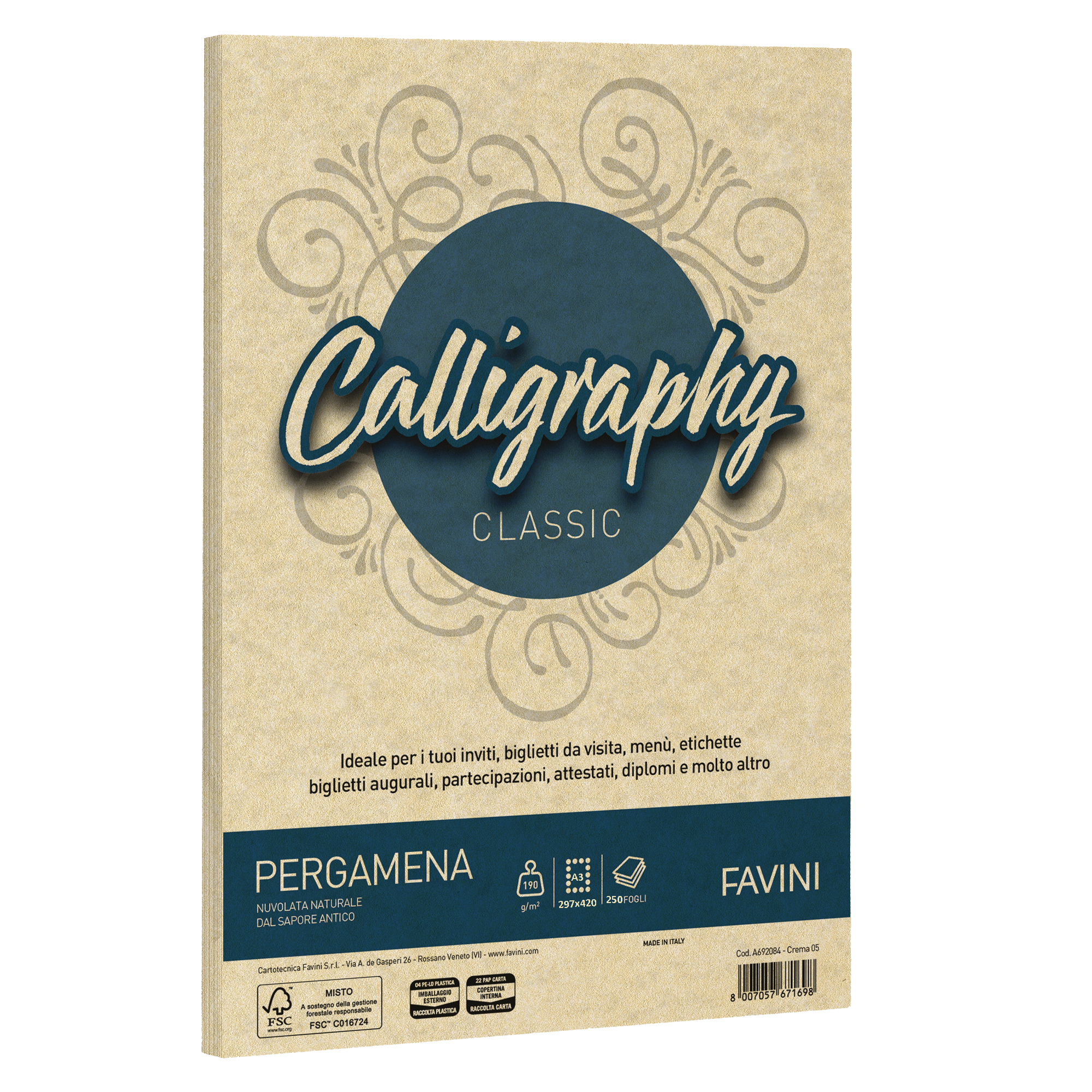 Carta Calligraphy Pergamena - A3 - 190 gr …