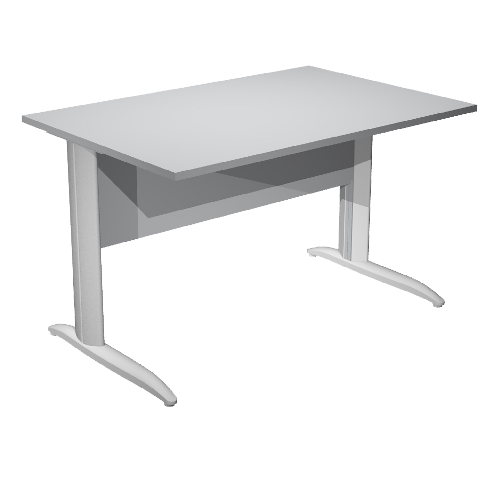 Scrivania lineare Easy - 120 x 80 x 72 cm - Grigio/grigio alluminio