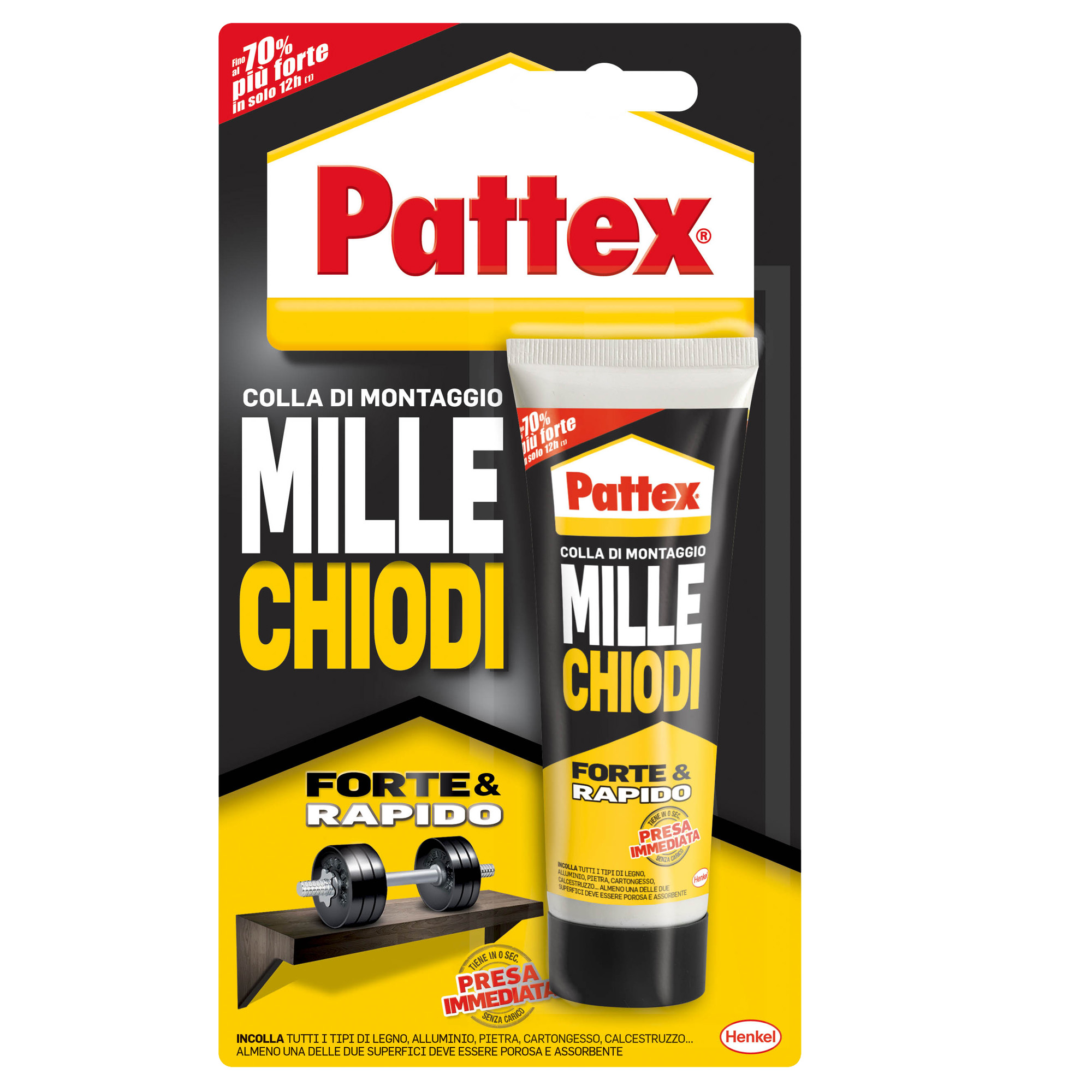 Pattex MilleChiodi Strong & Rapid - Colla - 100 g (pacchetto di 12)