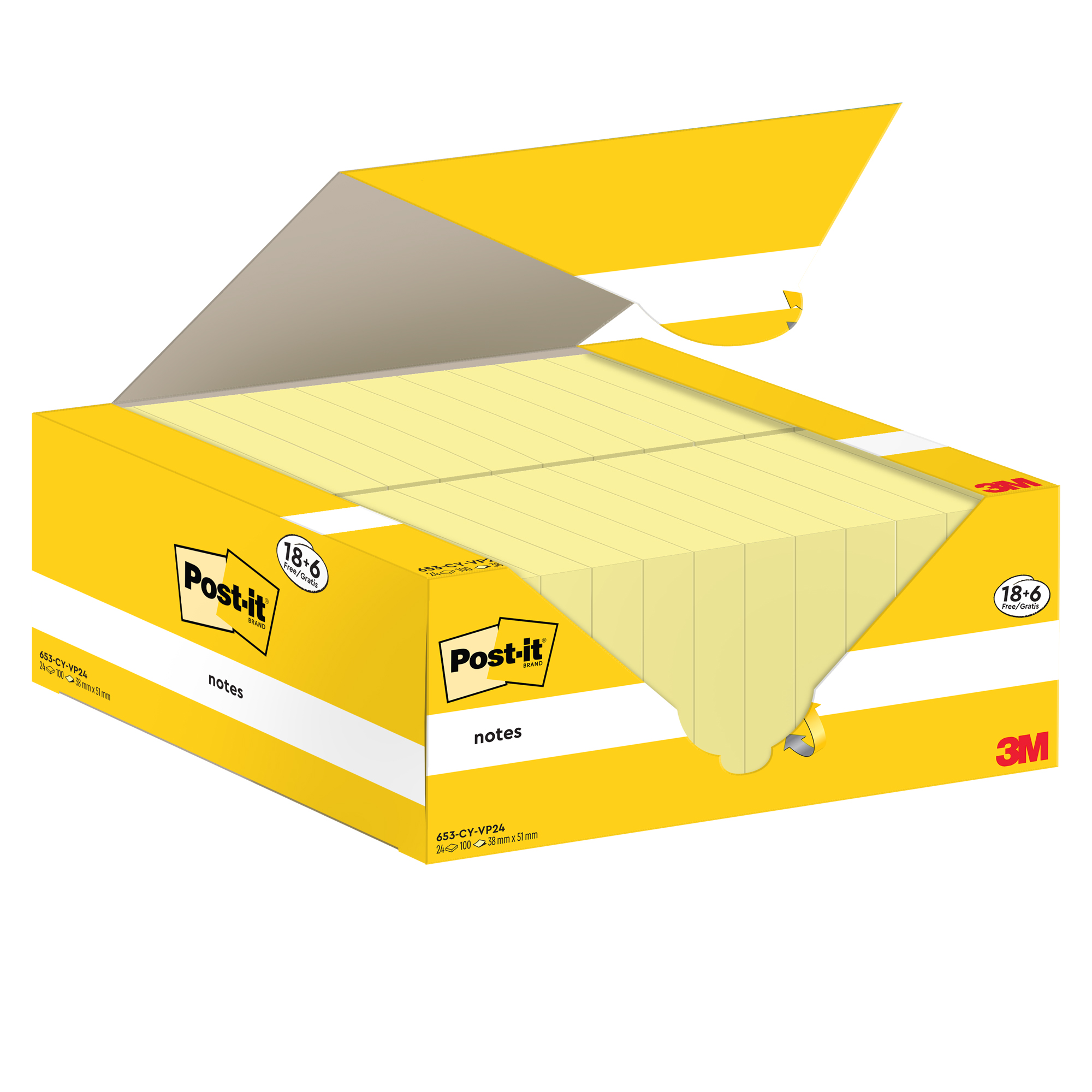 Blocco foglietti Post-it Notes - 653-CY-VP24 - 38 …