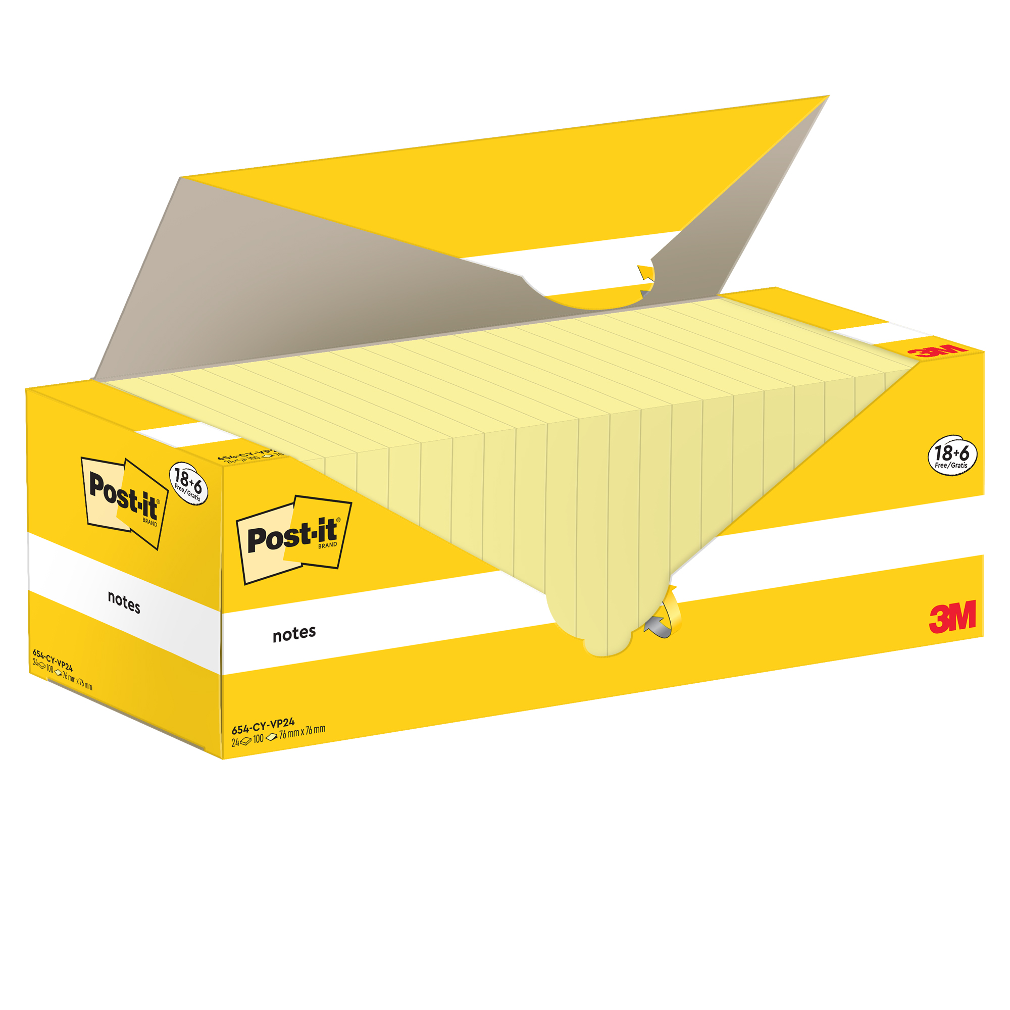 Blocco foglietti Post-it Notes - 654-CY-VP24 - 76 …