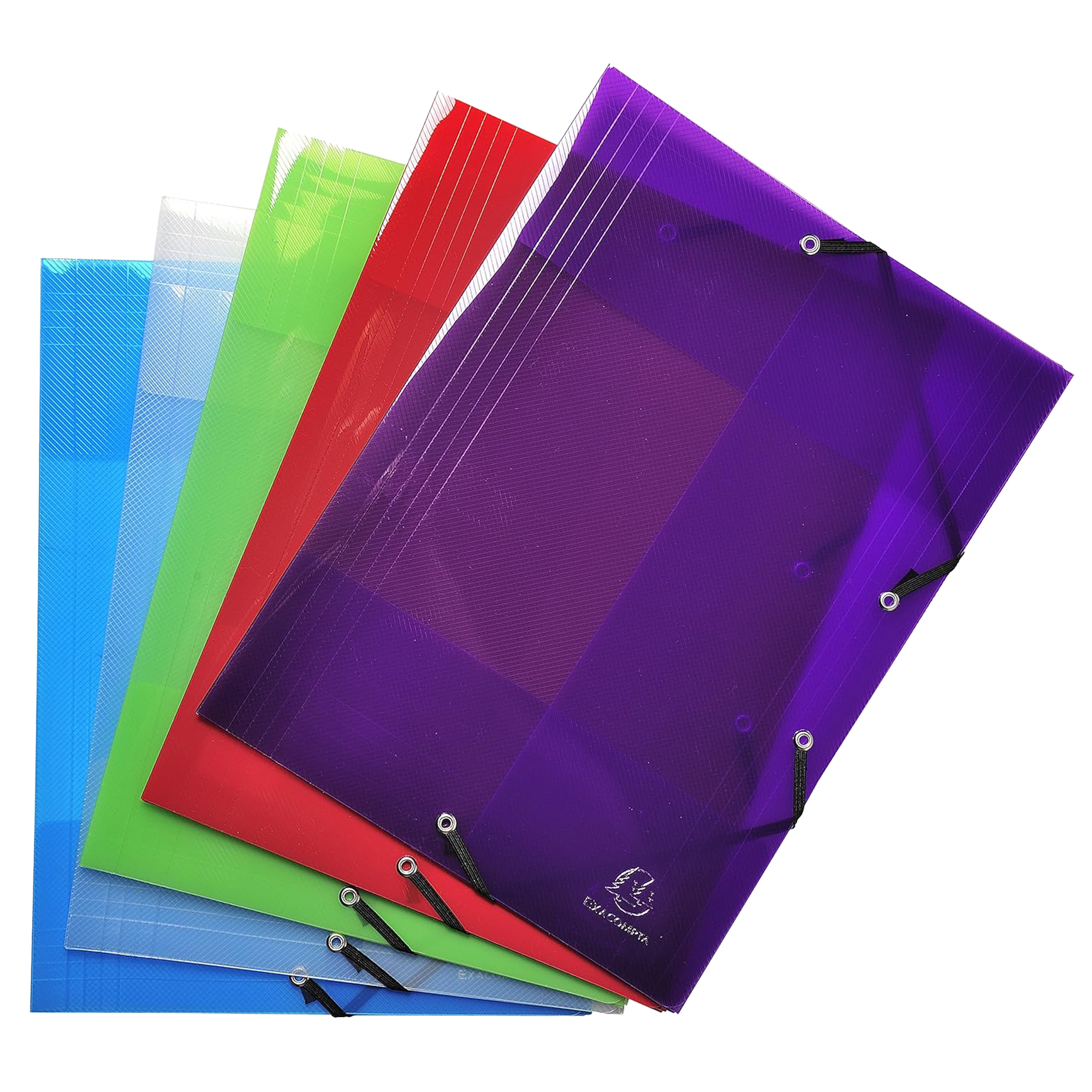 Exacompta Crystal - Cartelletta a 3 lembi - per A4 - traslucido, colori assortiti