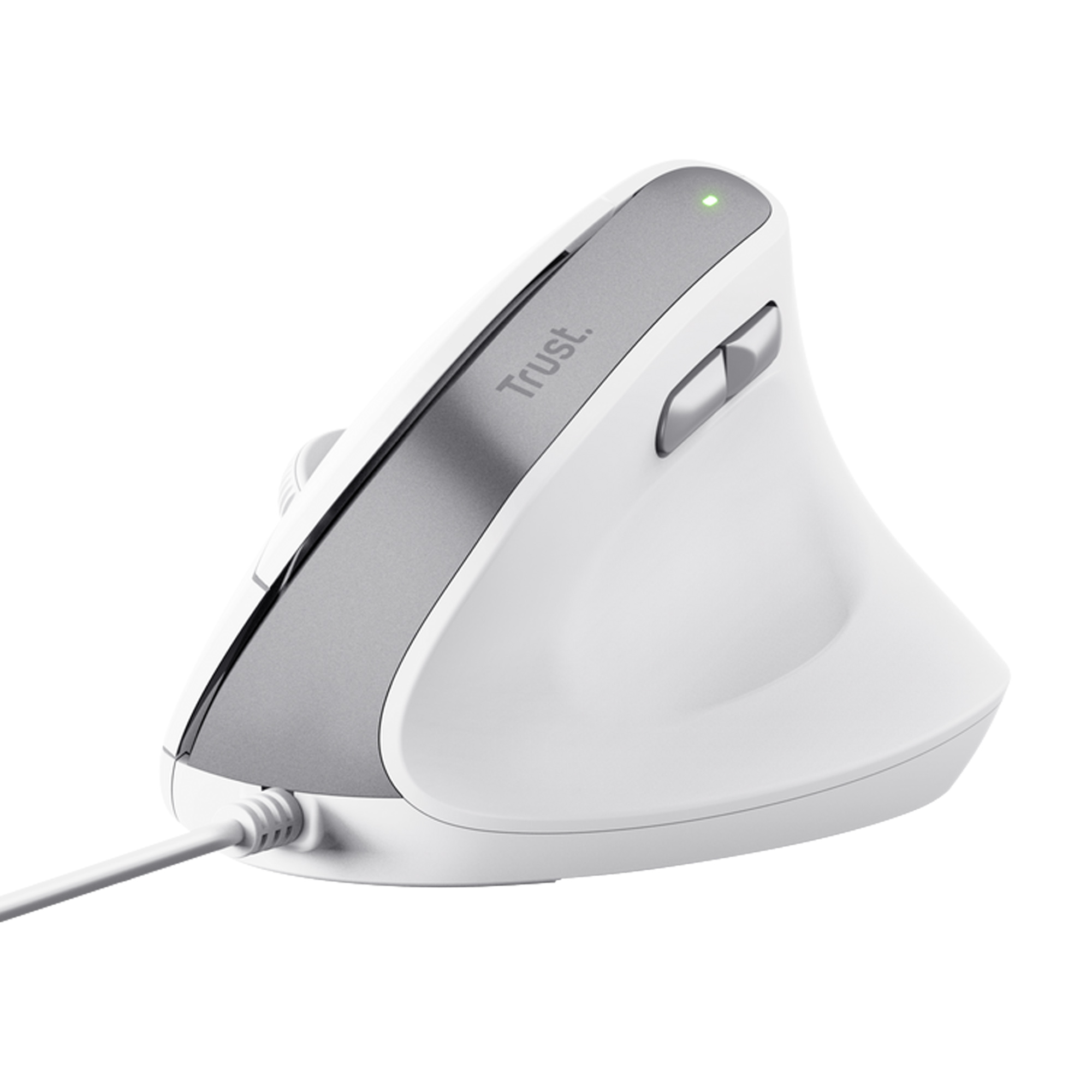 Trust BAYO II MOUSE ERGONOMICO VERTICALE - 50% PLASTICA RICICLATA - BIANCO