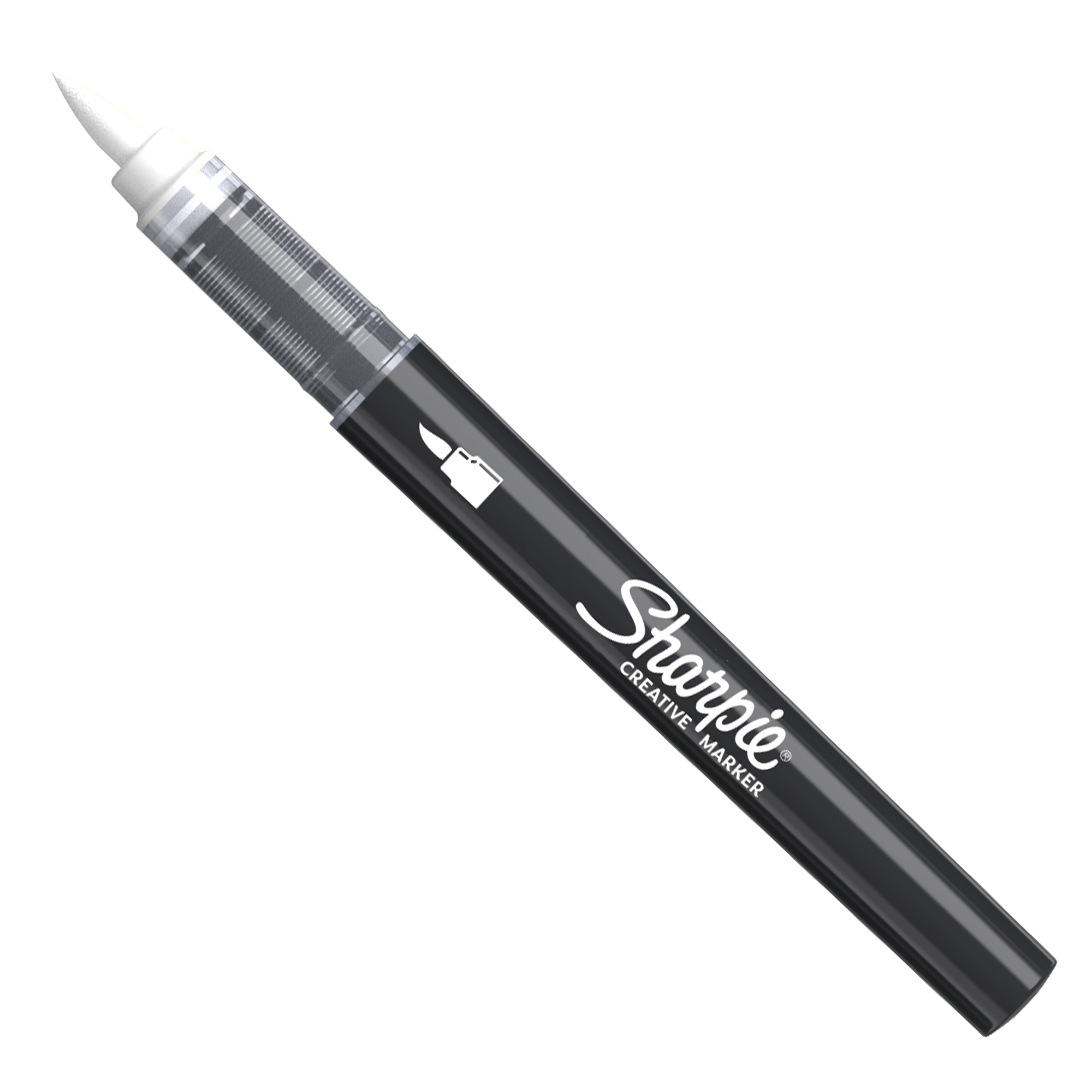 Sharpie 2218111, 1 pz, Bianco, Punta del pennello, Nero, Inchiostro a base acrilica
