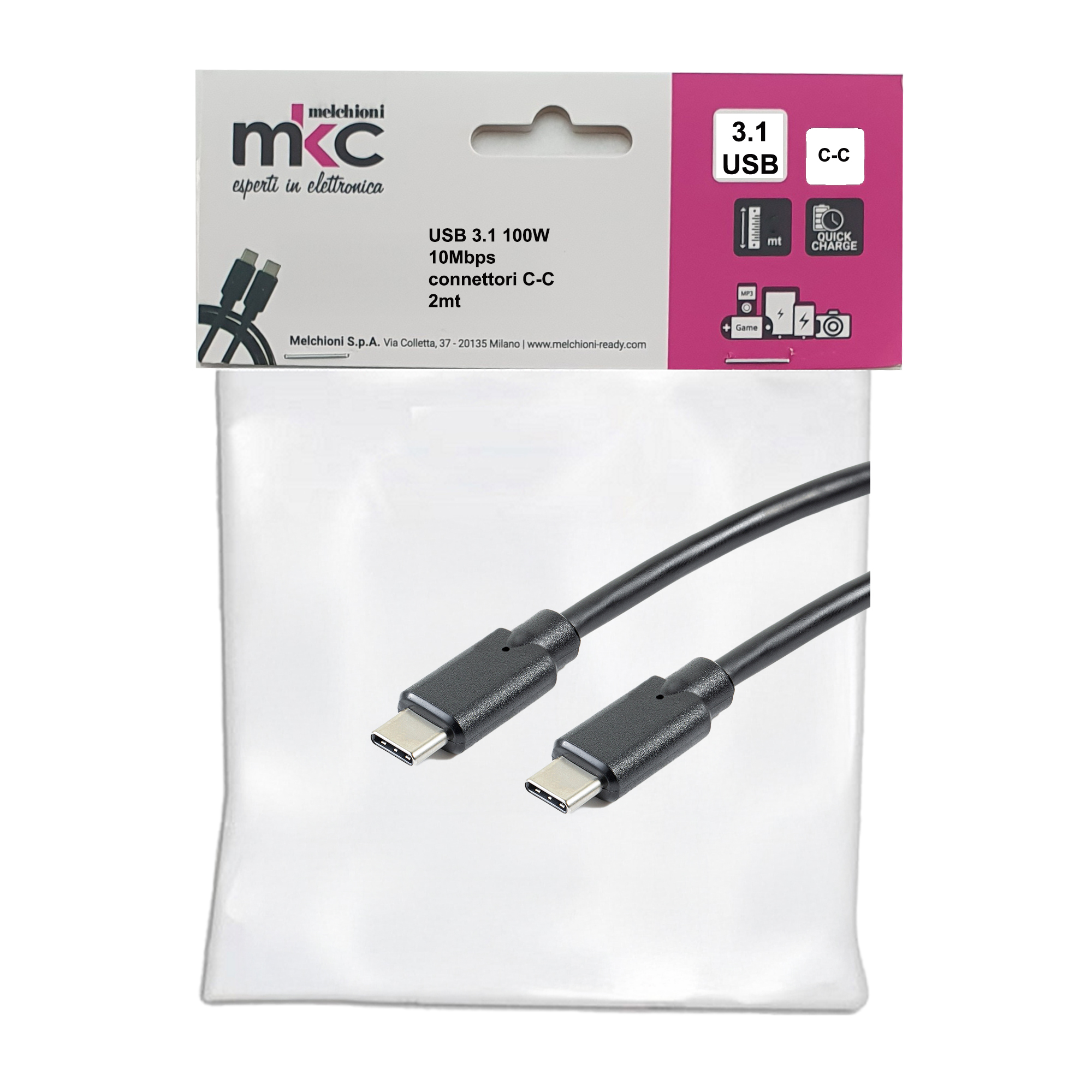 Cavo USB - 3.1 C/C - 100W - …