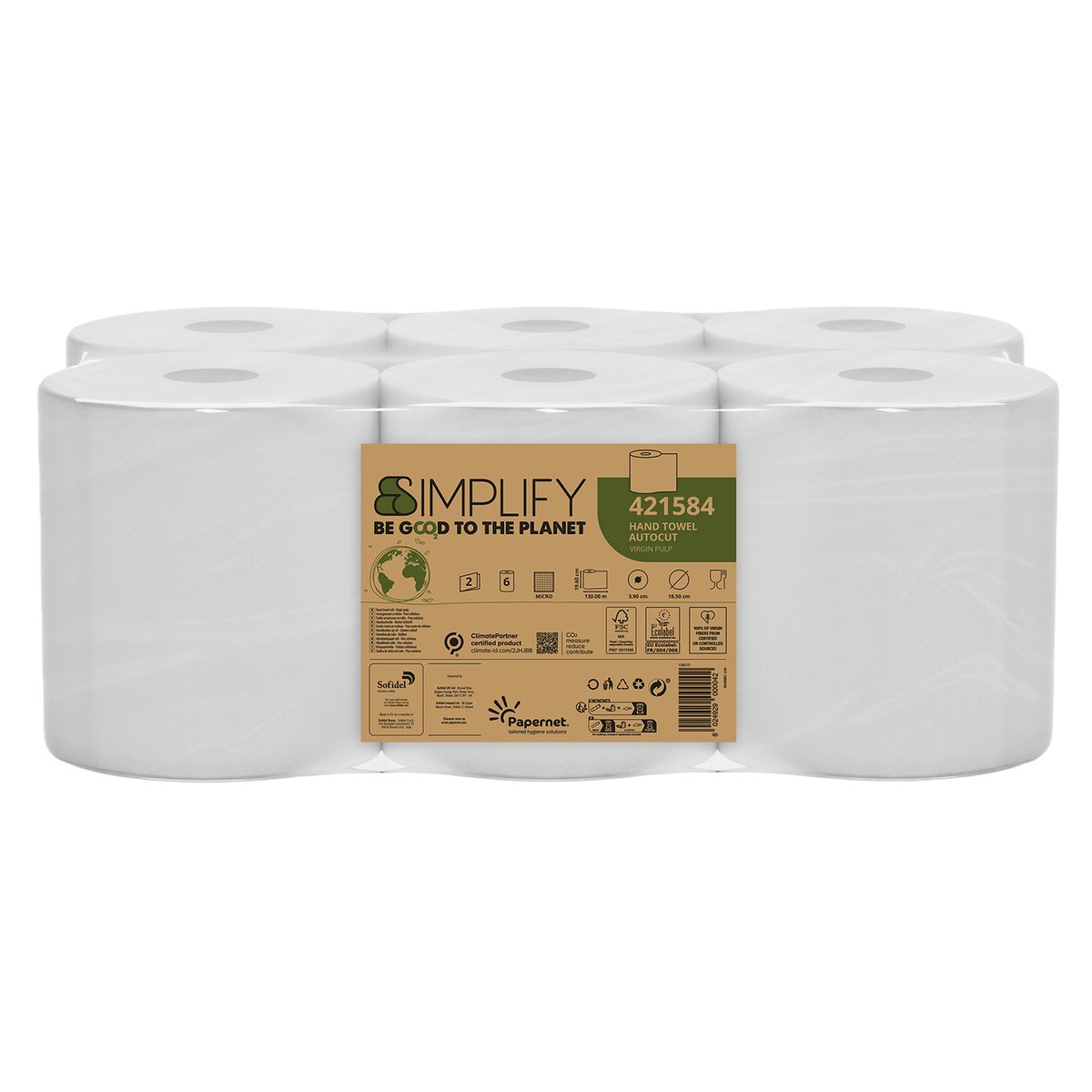 FSC Asciugamano in Rotolo Autocut L130m x D18,5cm …