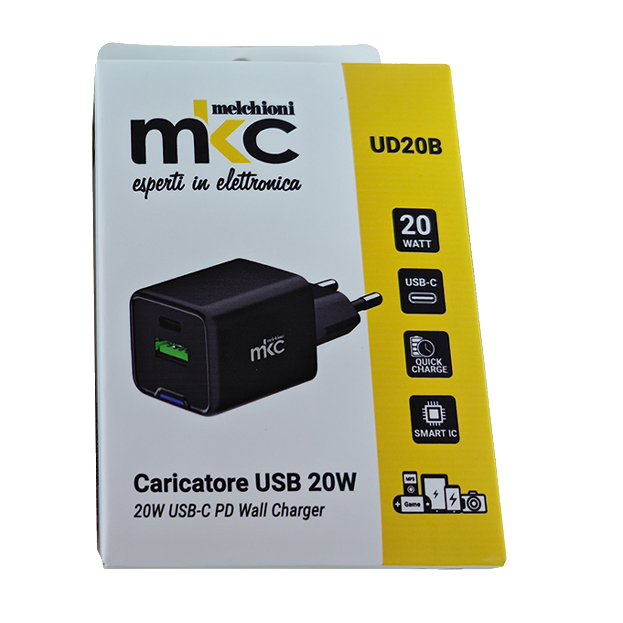 Caricatore USB 20W 1 USB-C+ 1 USB-A Nero …