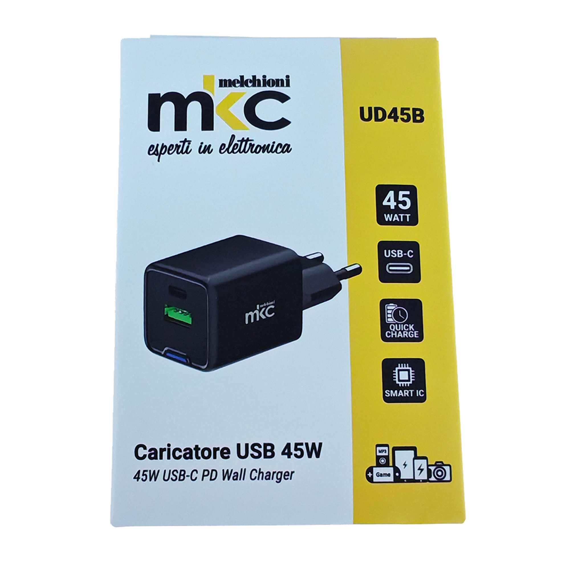 Caricatore USB 45W 1 USB-C+ 1 USB-A Nero …