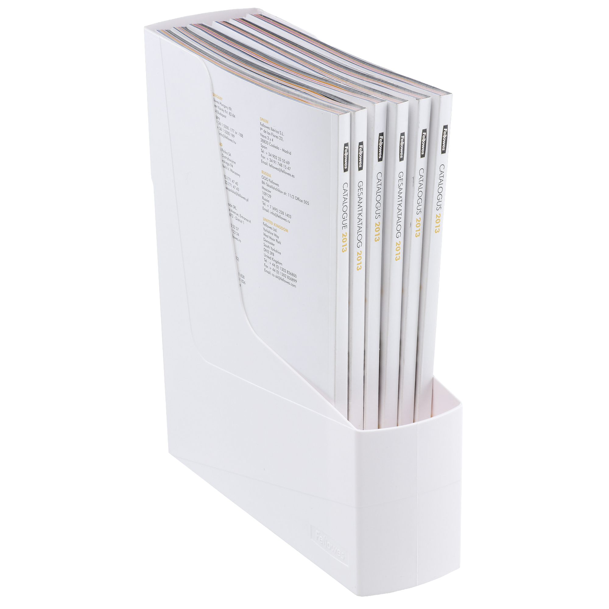 Portariviste Green2desk - in PS riciclato - 30 x 25,8 cm - dorso 9 cm - bianco - Fellowes