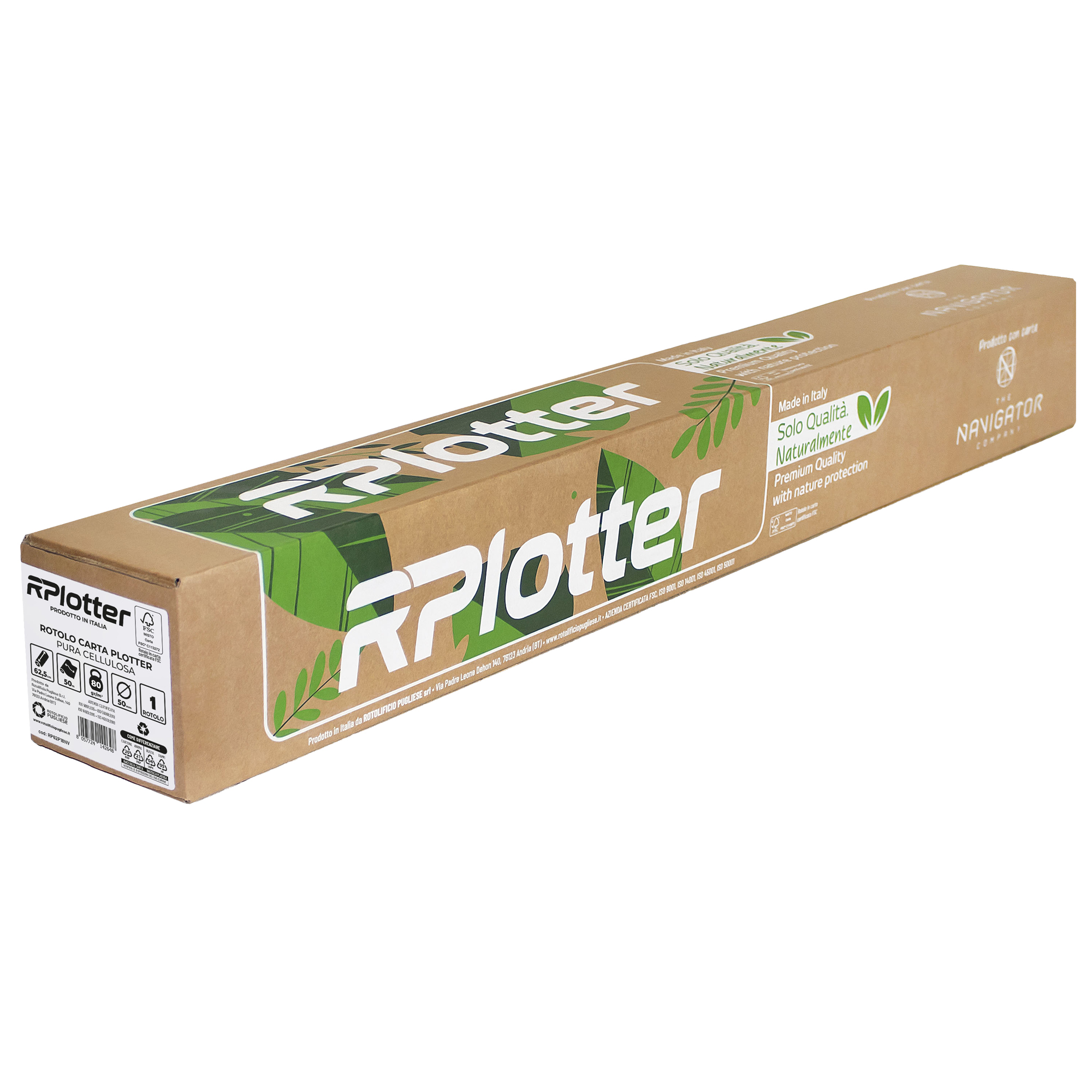 Carta plotter inkjet e laser bianco 625mm x 50mt 80gr in carta Navigator Company