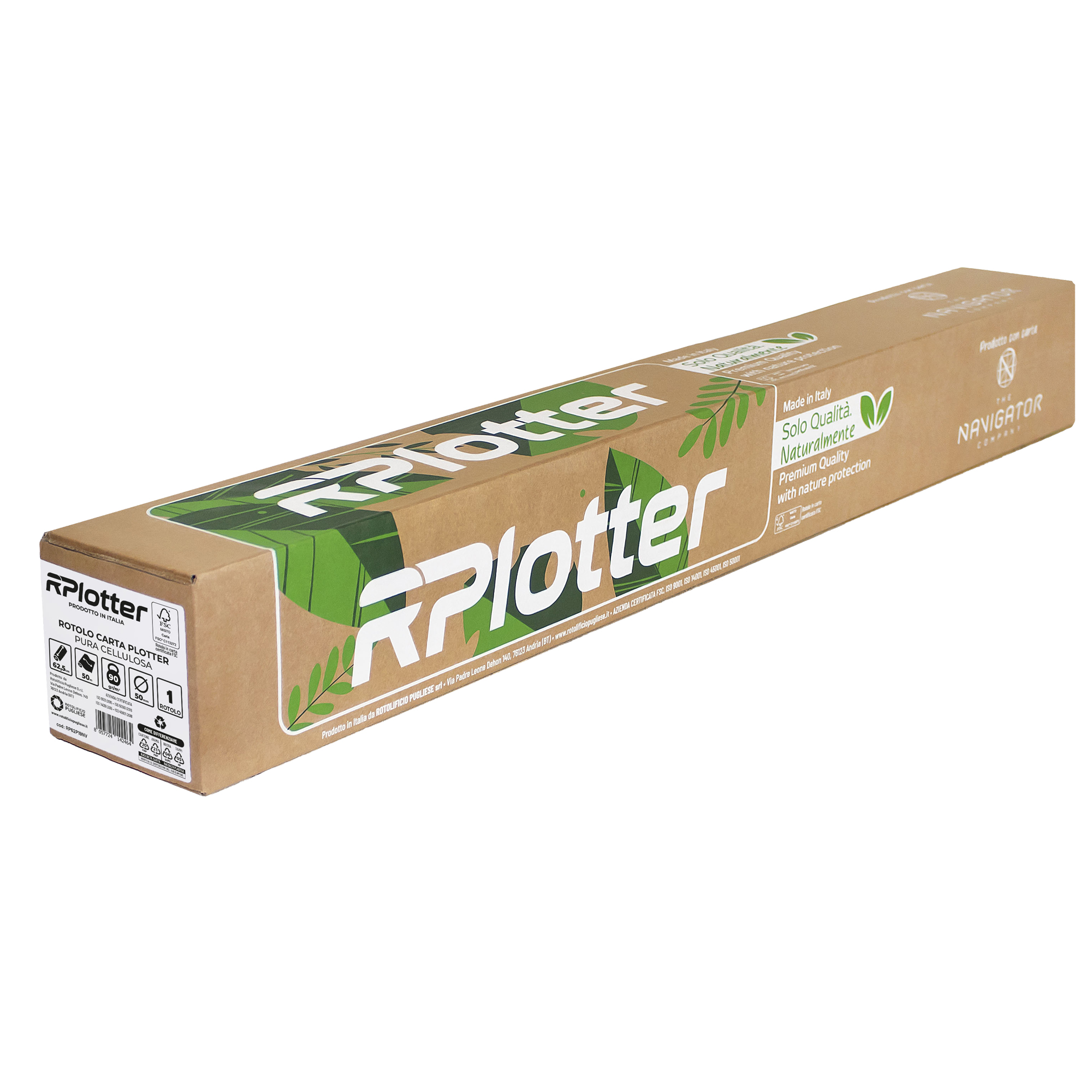 Carta plotter inkjet e laser bianco 625mm x 50mt 90gr in carta Navigator Company