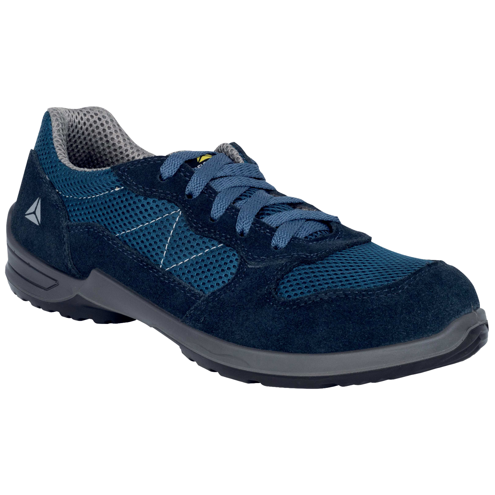 Calzatura di sicurezza Como2 S1P SR - pelle scamosciata/poliestere mesh - numero 45 - blu - Deltaplus