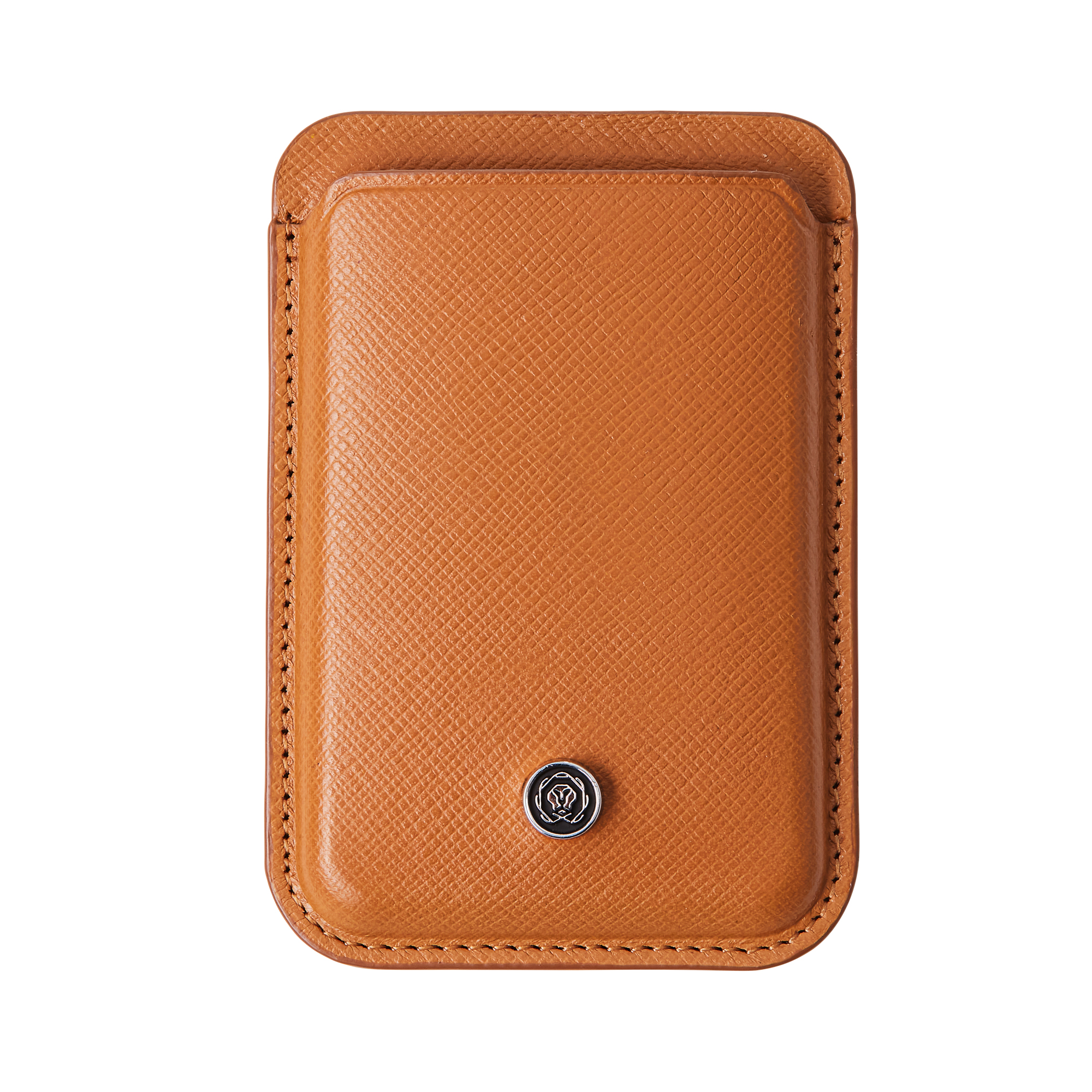 Portacarte magnetico - pelle Saffiano - marrone - …