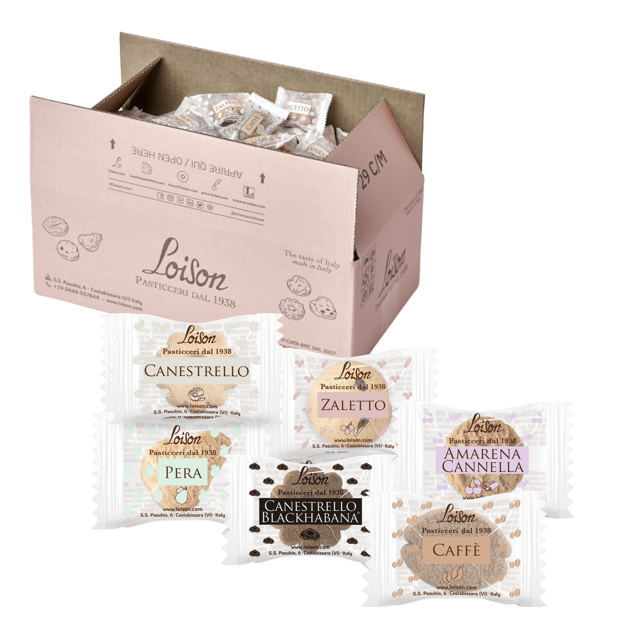 Scatola 200 biscotti al burro assortiti 6 gusti …