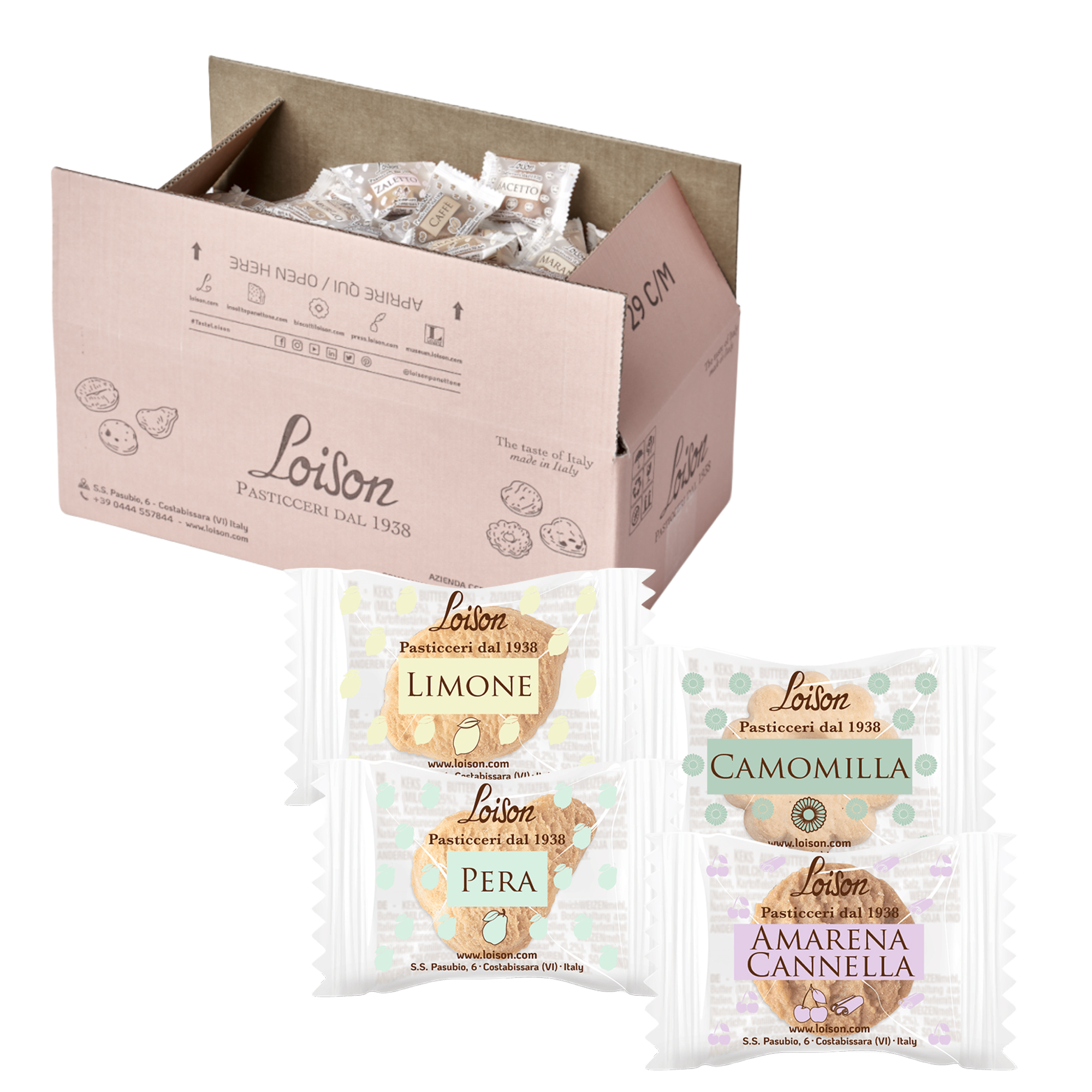 Scatola 200 biscotti al burro assortiti 4 gusti …