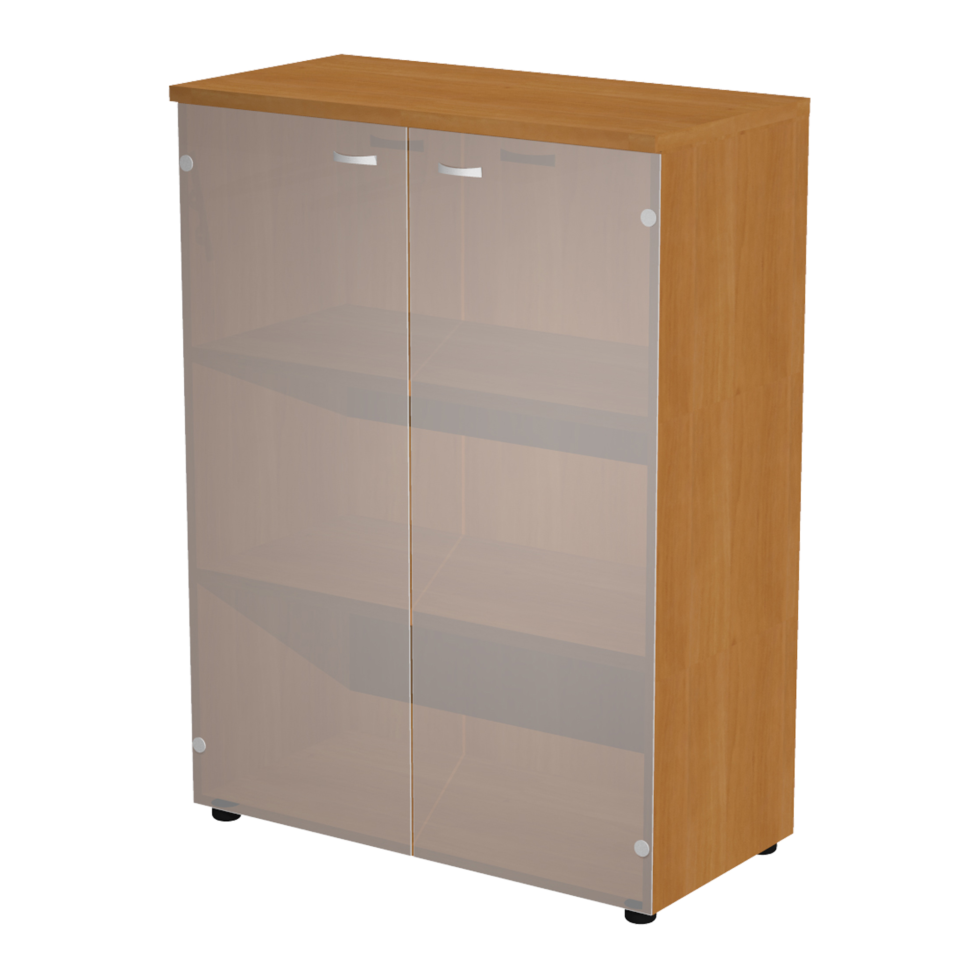 Armadio medio ante vetro 90x45,8xH123cm con struttura noce …