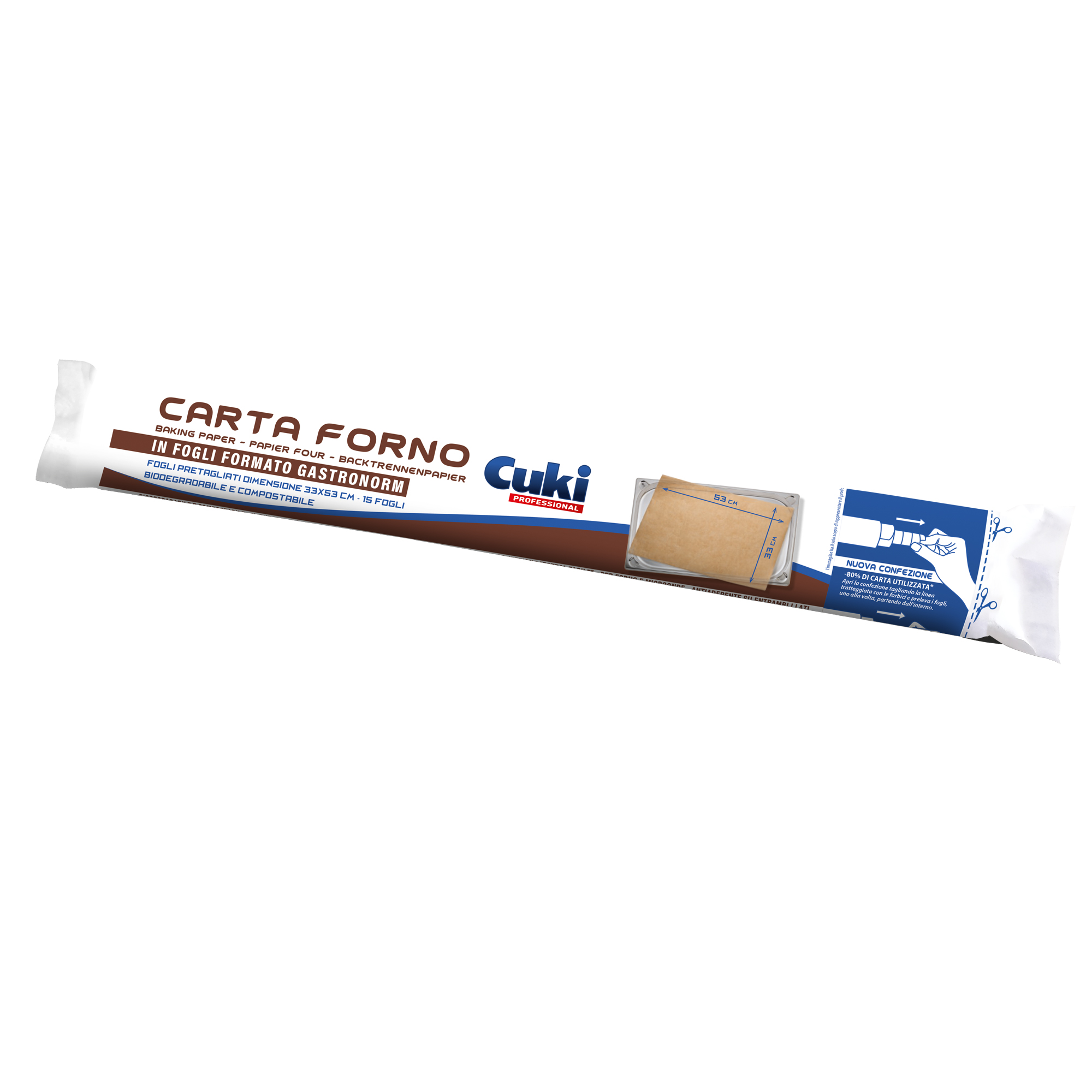 Carta forno in fogli 33x53cm 15 fogli Cuki …