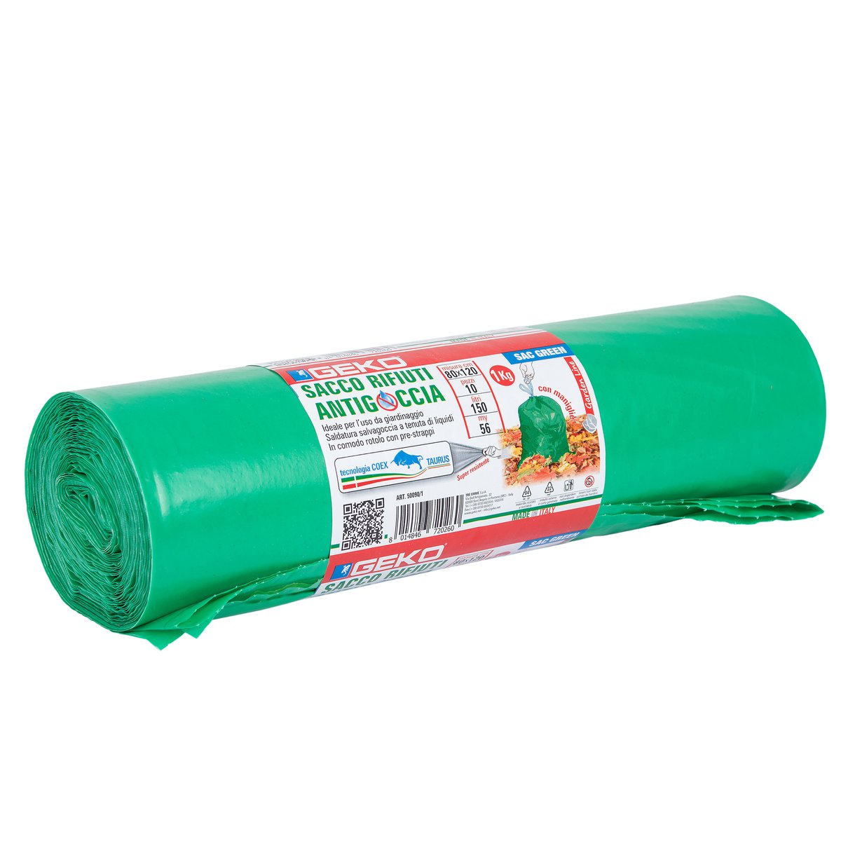 10 Sacchi rifiuti da giardino c/fascetta 80x120cm- 150Lt …
