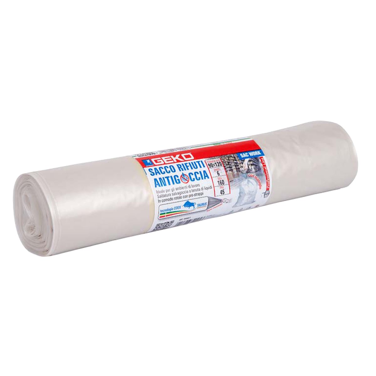 6 SACCHI RIFIUTI LDPE c/fascetta 90x120CM- 160Lt 45mic …