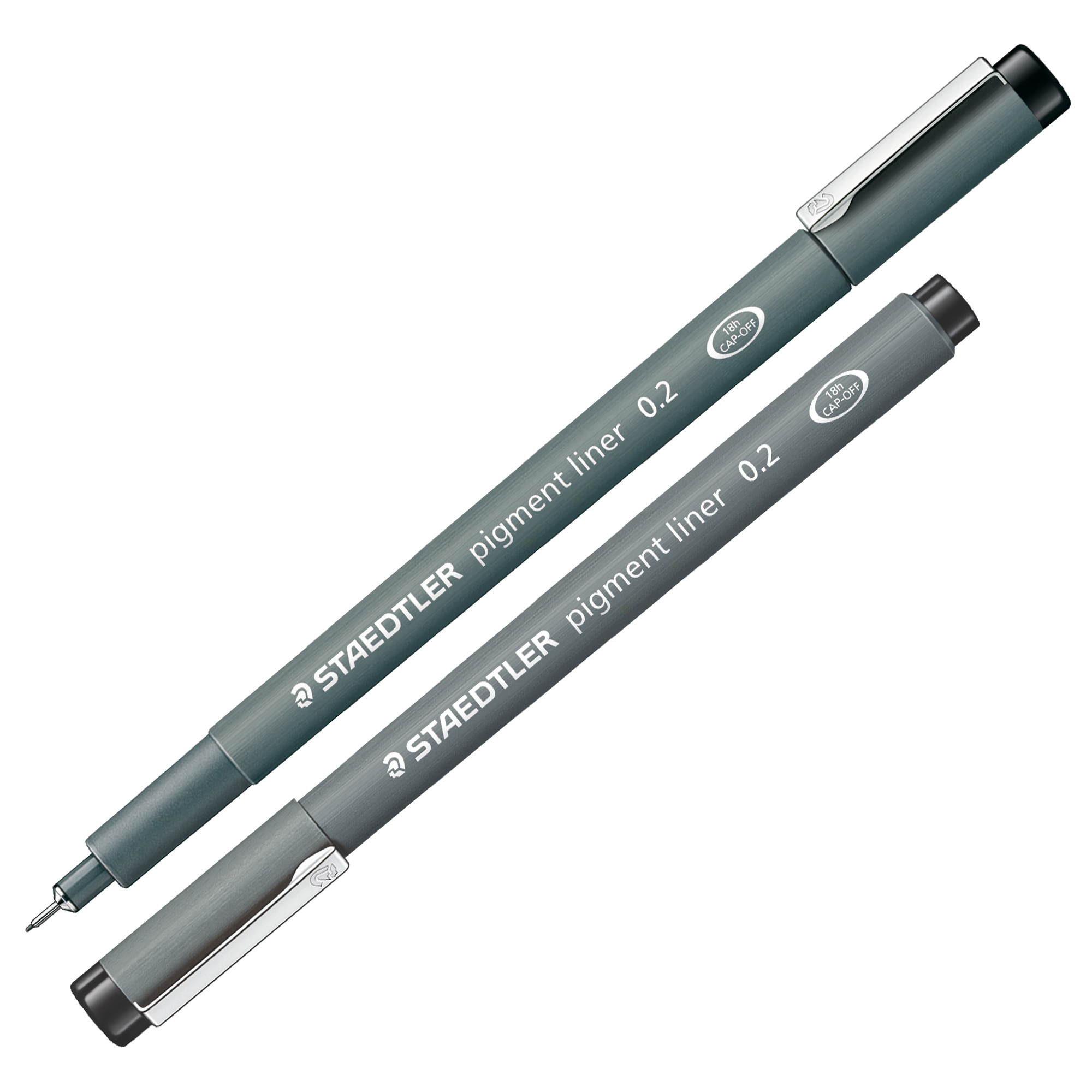 STAEDTLER pigment liner - Penna a punta sottile - nero - inchiostro pigmentato - 0.2 mm