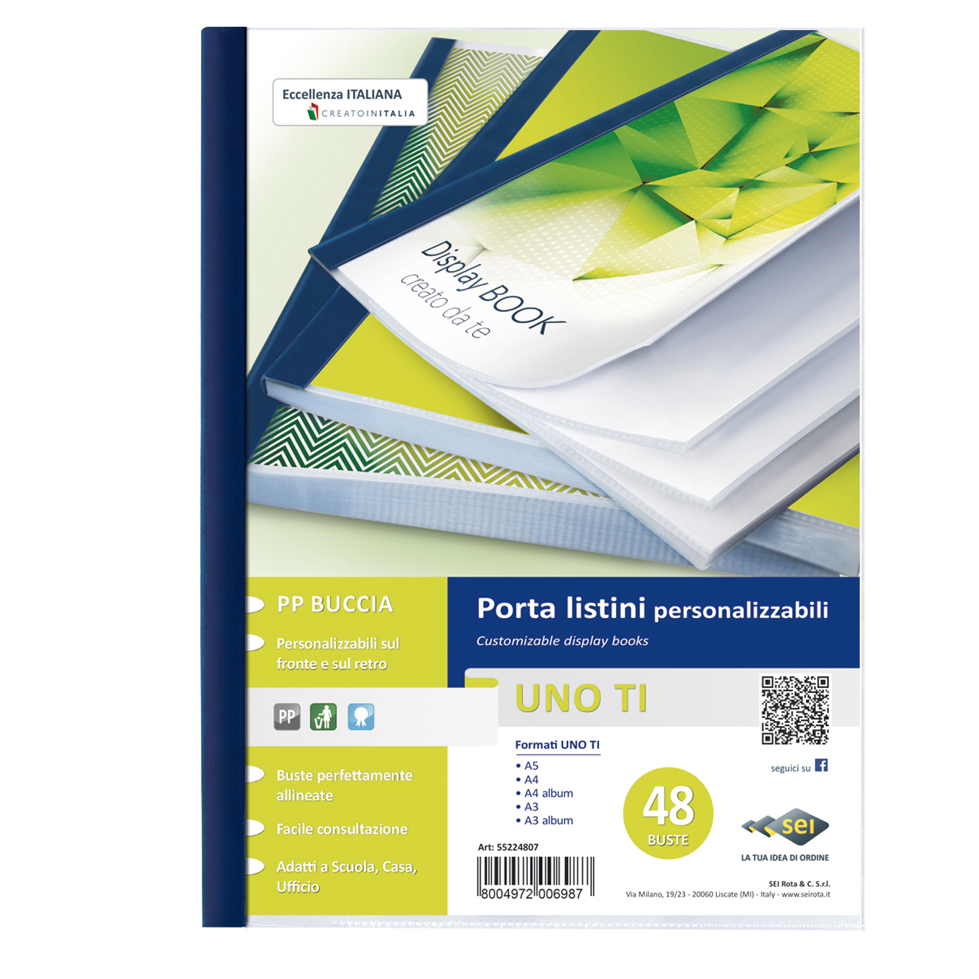 SEI UNO TI - Porta listini - 48 compartimenti - per A4 - blu