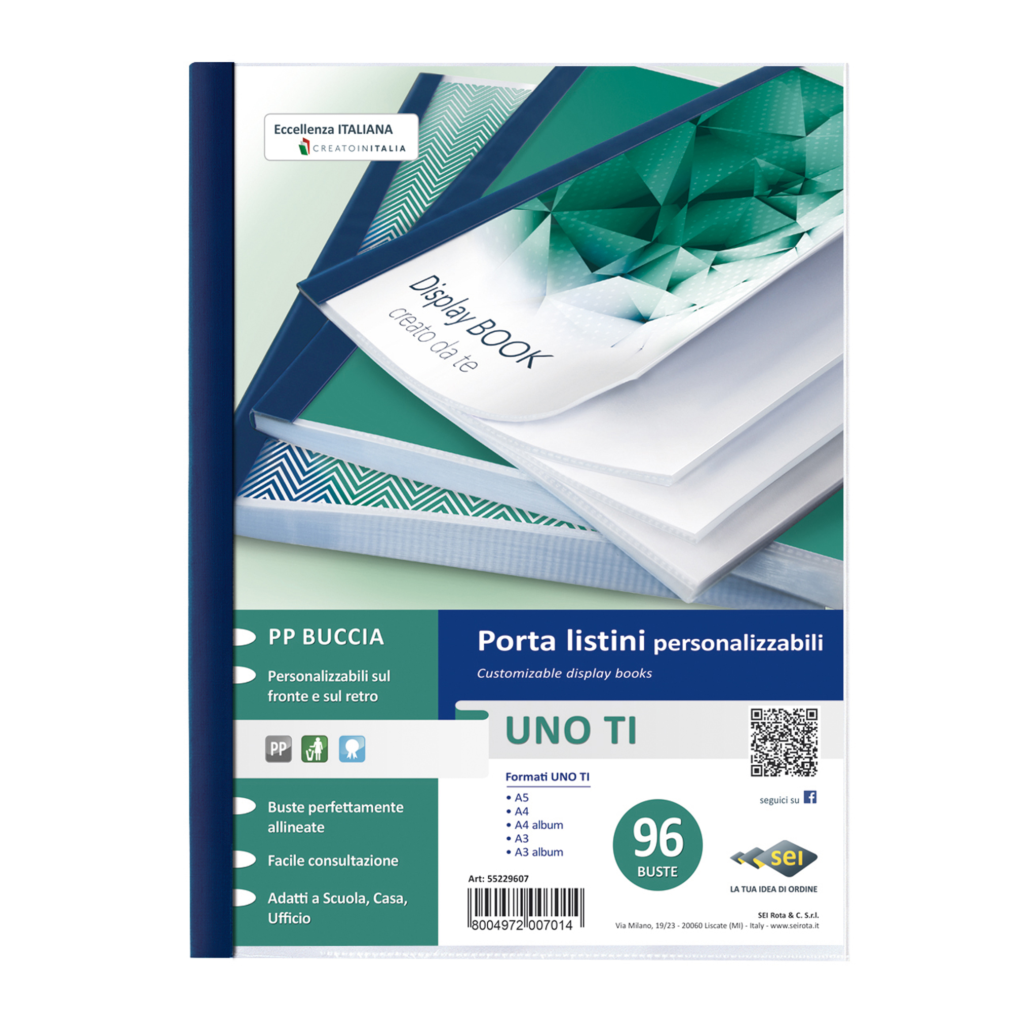 SEI UNO TI - Porta listini - 96 compartimenti - per A4 - blu