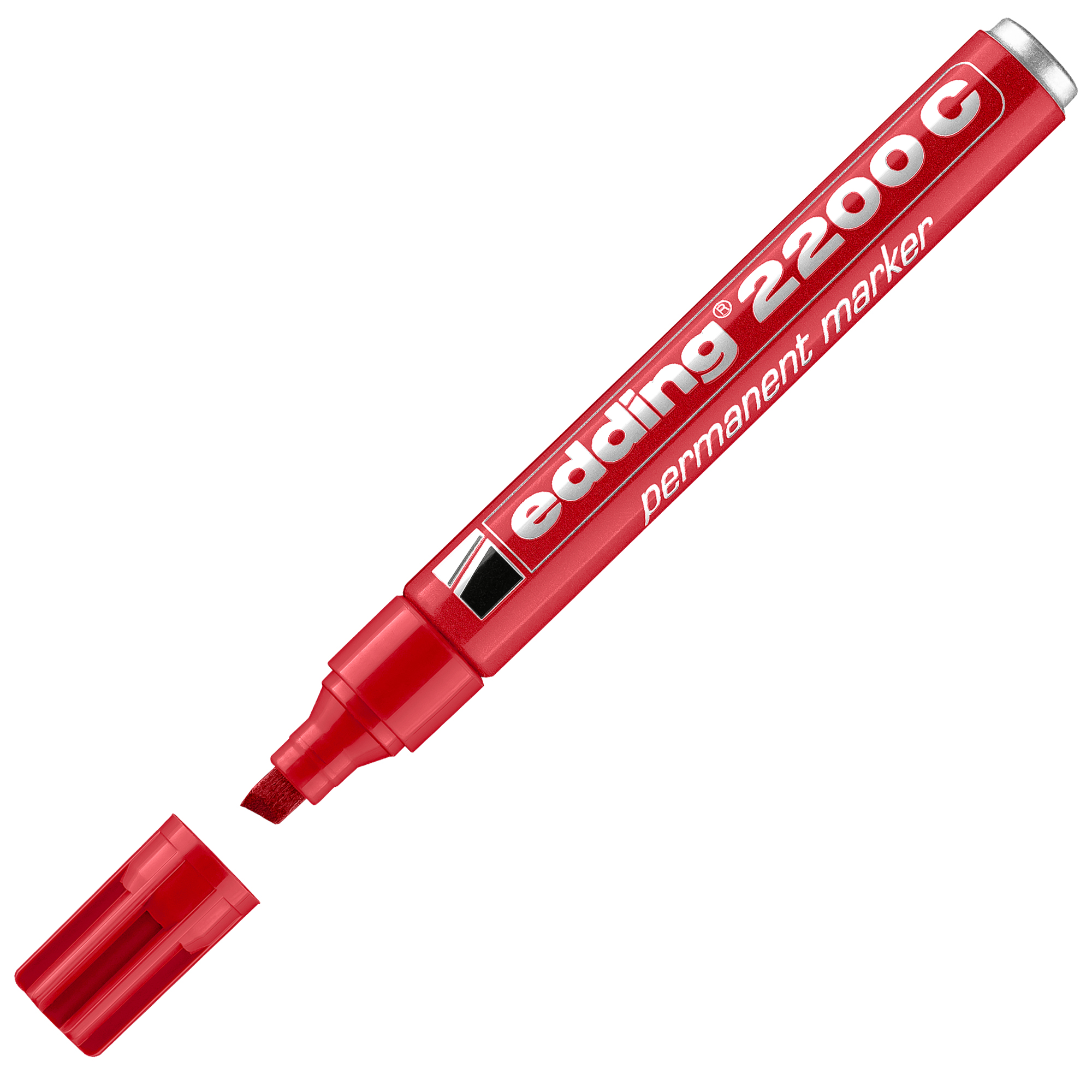 Marcatore permanente 2200C - punta a scalpello - da 1 a 5 mm - rosso - Edding