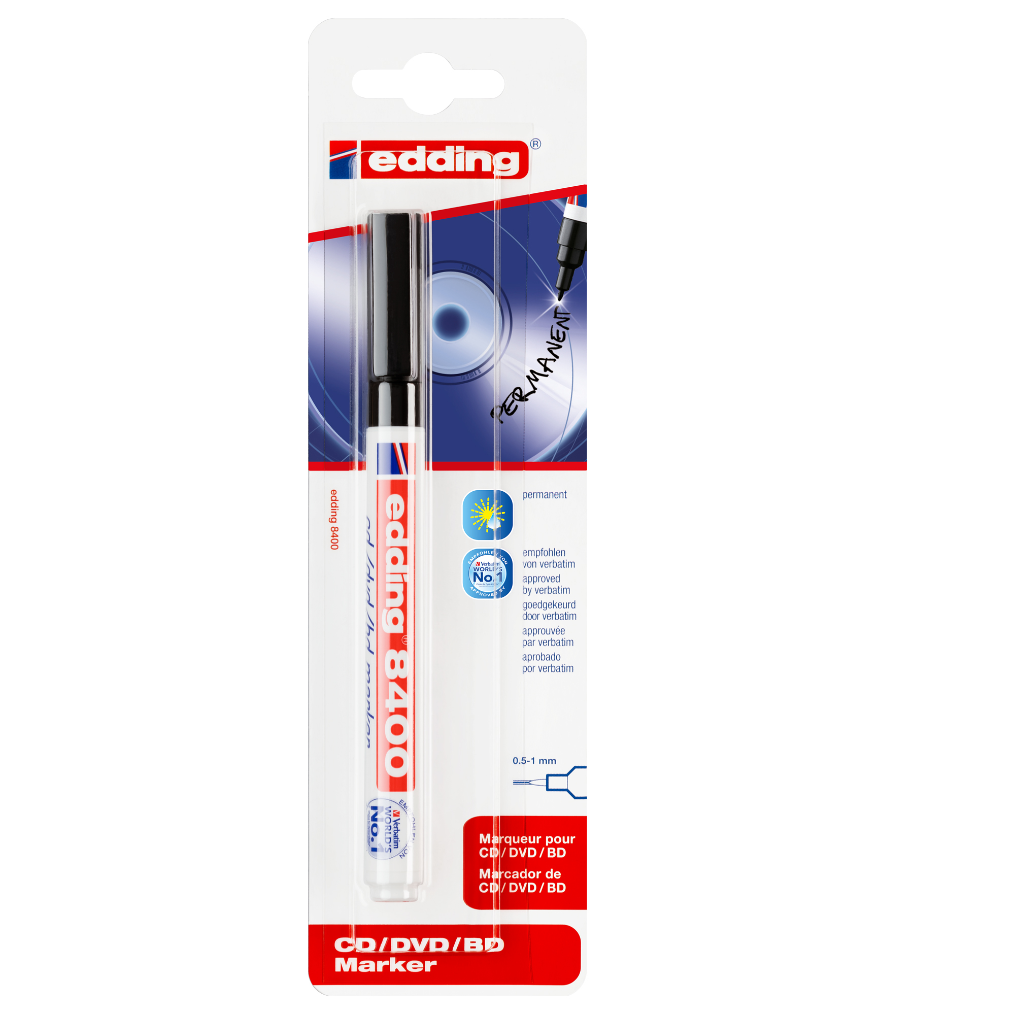 Marcatore permanente per CD/DVD 8400 - punta tonda …