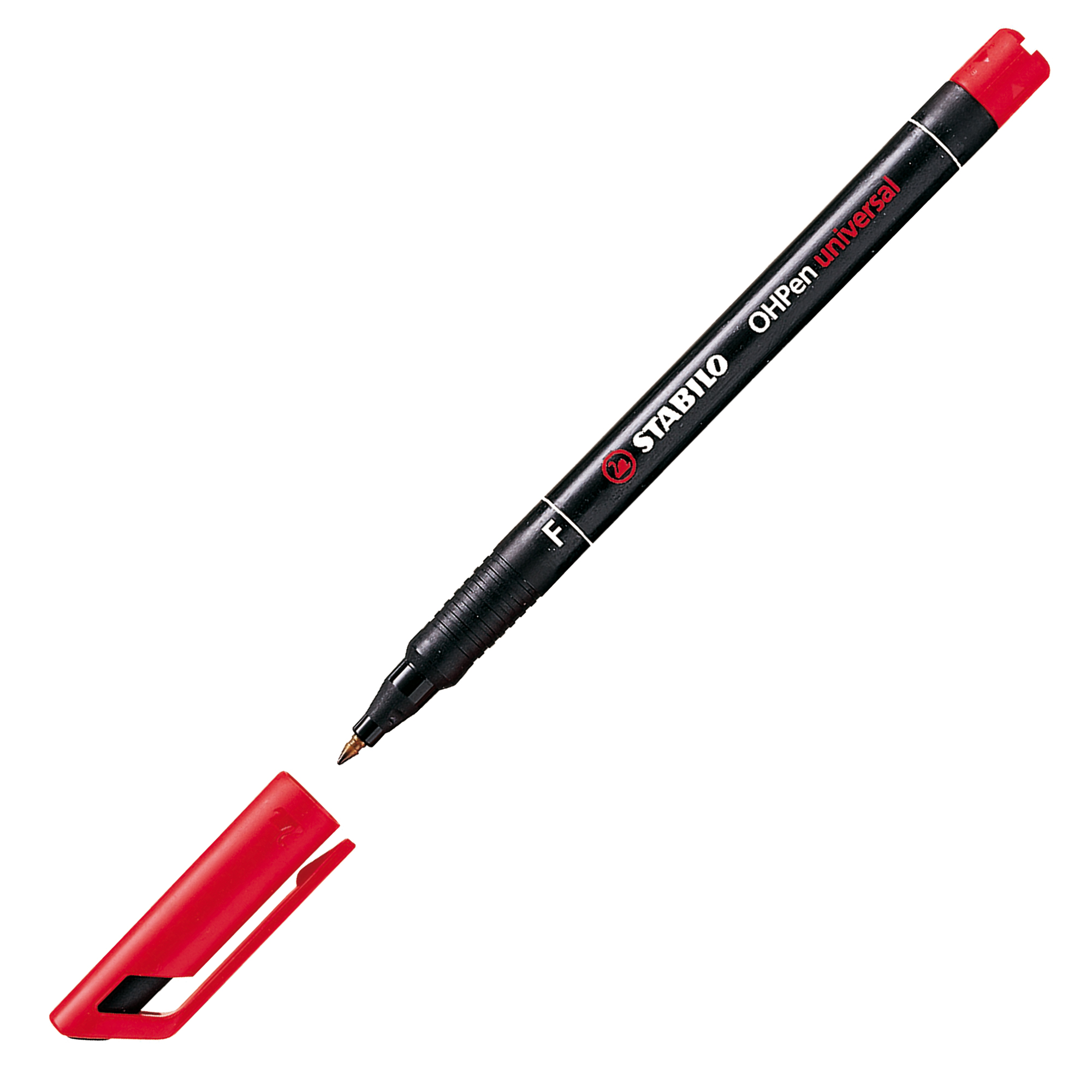 STABILO OHPen universal - Penna a punta sottile - permanente - per lucidi - rosso - 0.7 mm - fine