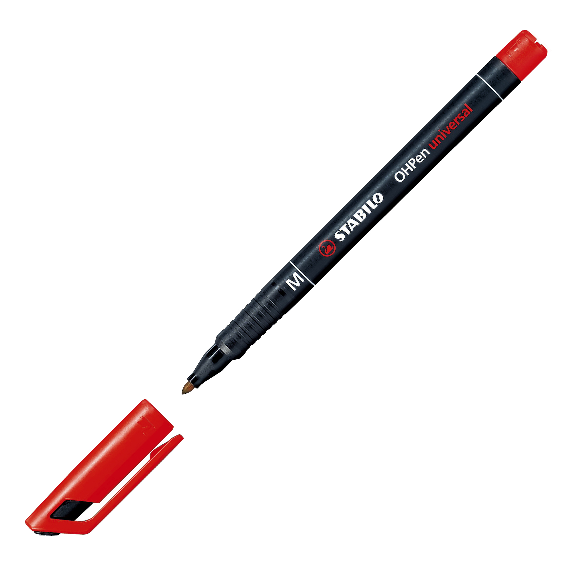 STABILO OHPen universal - Penna a punta sottile - permanente - per lucidi - rosso - 1 mm - medio