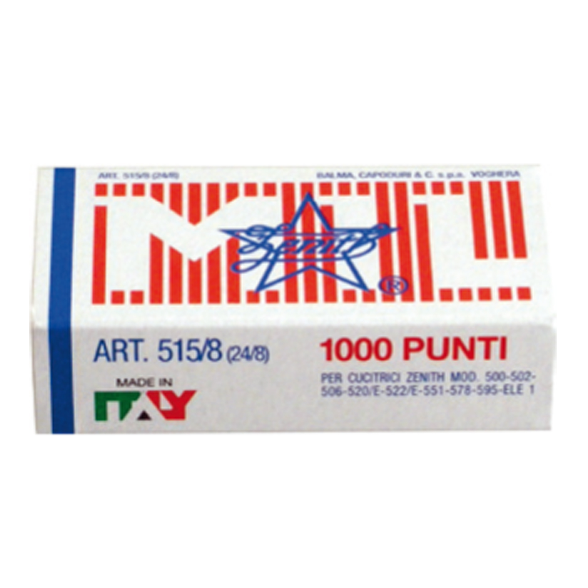 Zenith 515/8 - Punti metallici - 24/8 - pacco da 1000