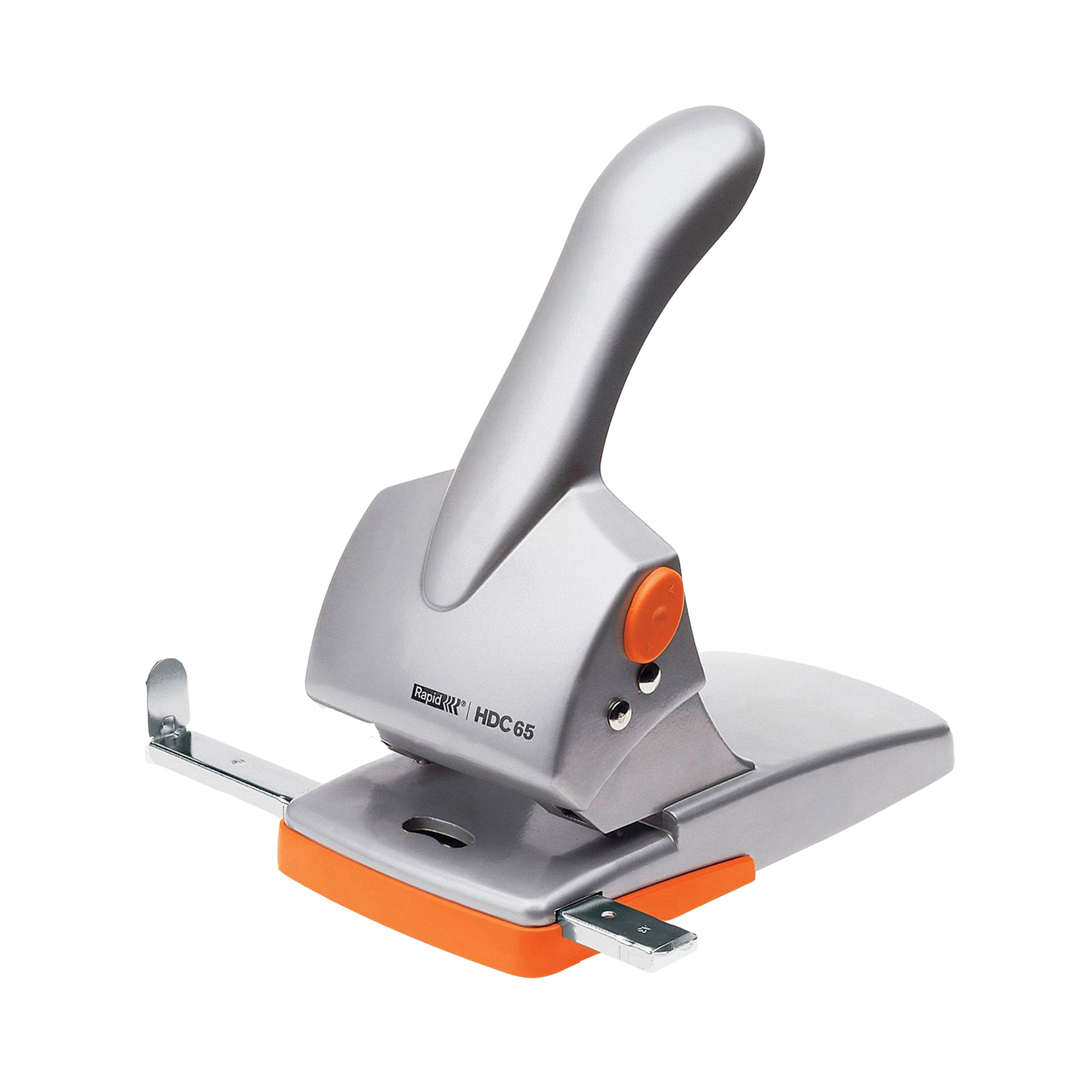 Rapid HDC65 - Perforatore - carico pesante - 65 fogli - metallo, plastica ABS - arancione/grigio
