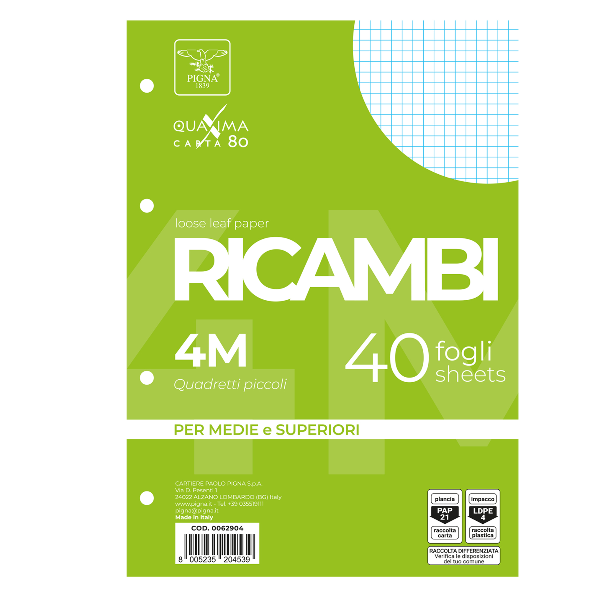 Ricambi forati Quaxima - A4 - 4 mm …