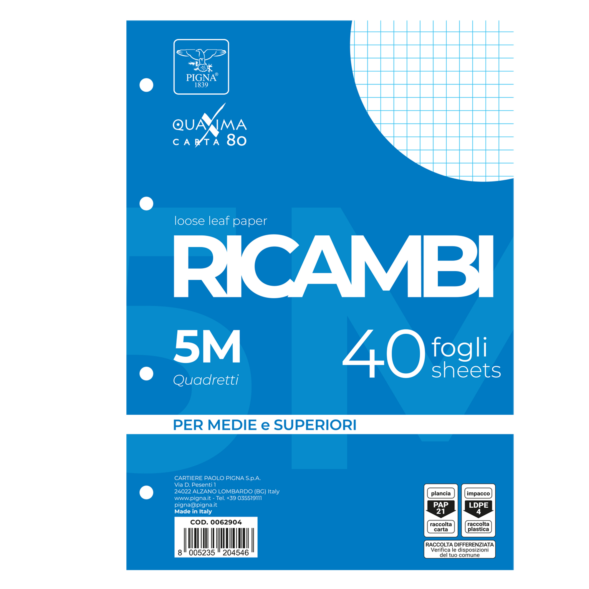 Ricambi forati Quaxima - A4 - 5 mm …