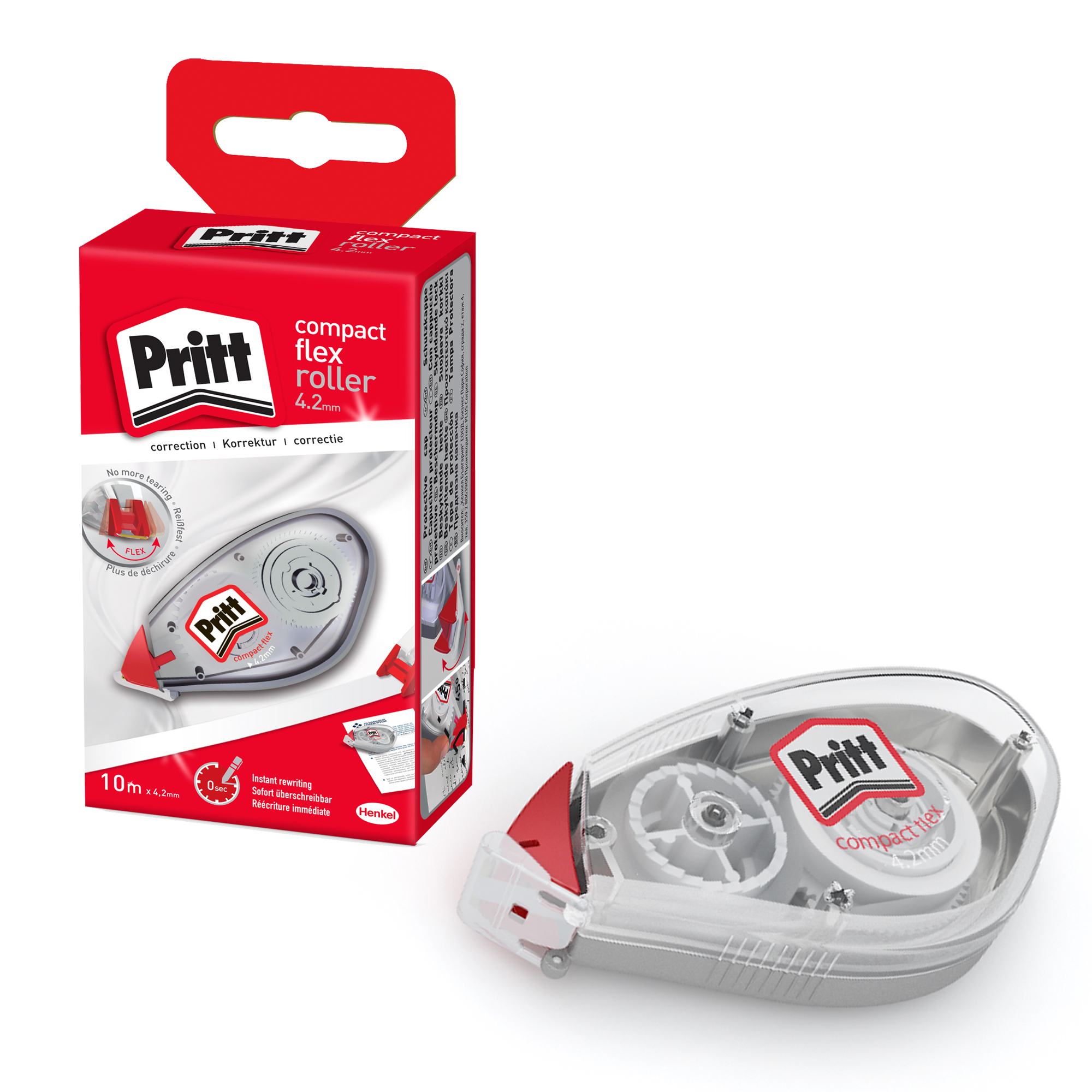 Correttore roller a nastro Pritt Compact ergonomico frizione tendinastro larghezza 4 2mm lunghezza 8 5 m (conf.10)
