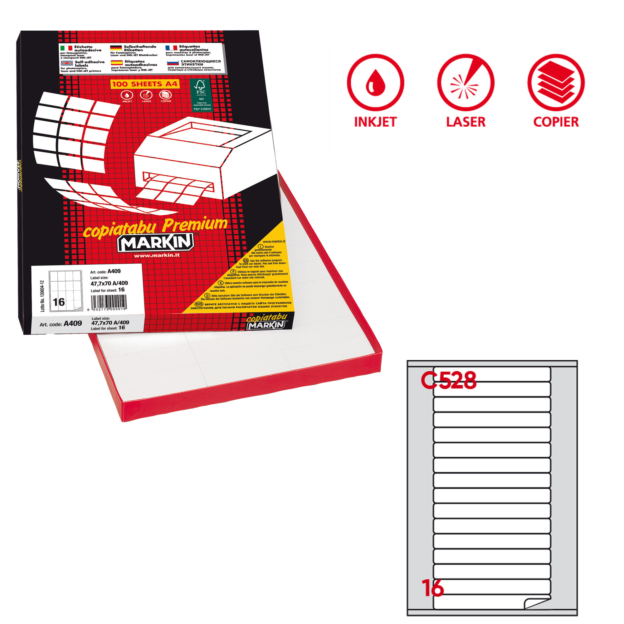 Etichette adesive C/528 - in carta - permanenti …