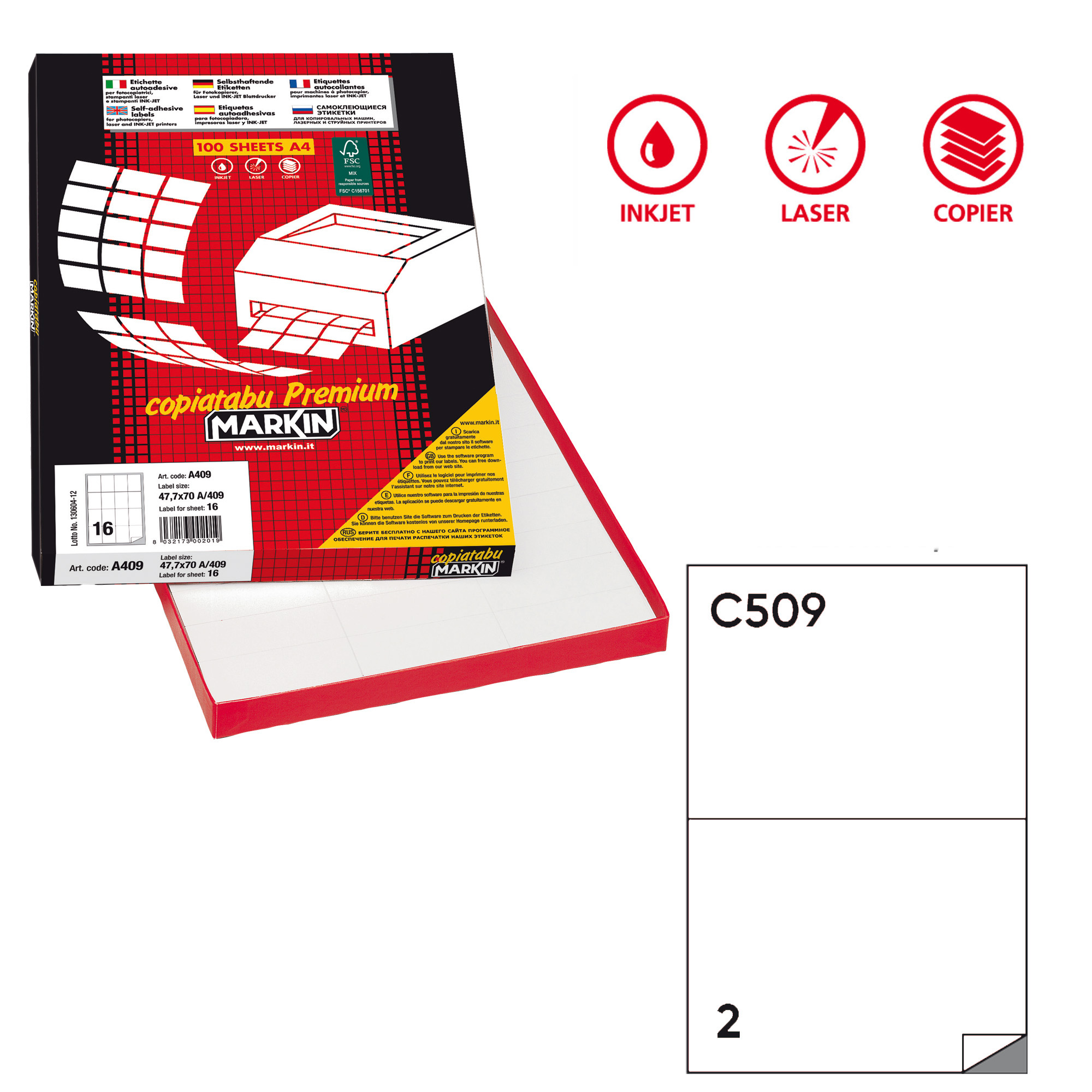 Etichette adesive C/509 - in carta - permanenti …