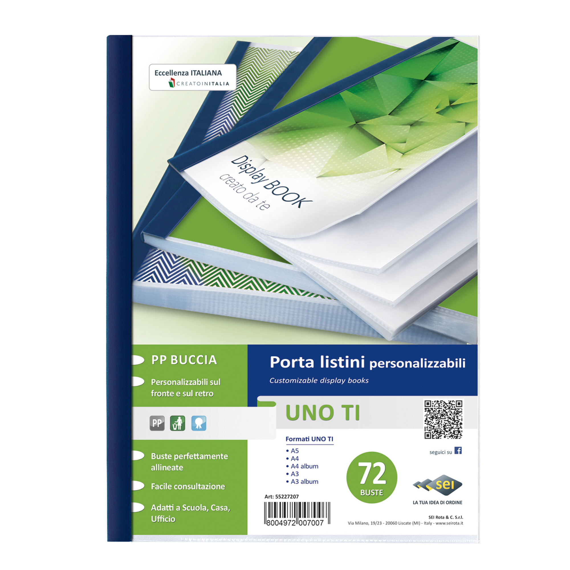 SEI UNO TI - Porta listini - 72 compartimenti - per A4 - blu