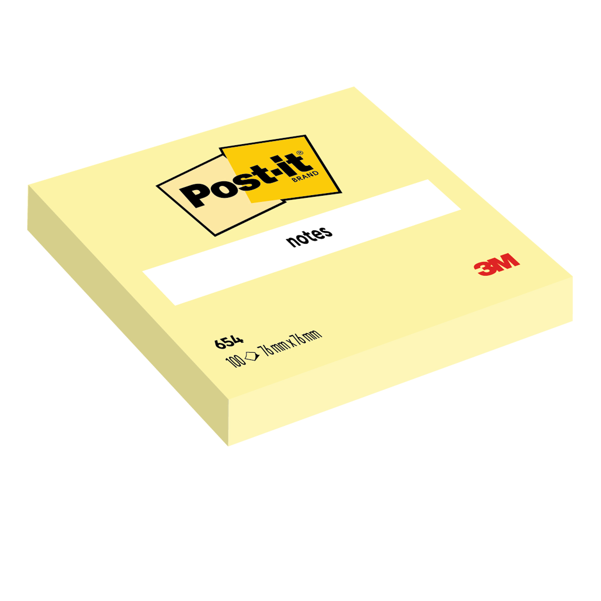 Post-it 654-CY - Blocchi - 76 x 76 mm - 100 fogli (12 x 100) - giallo canarino