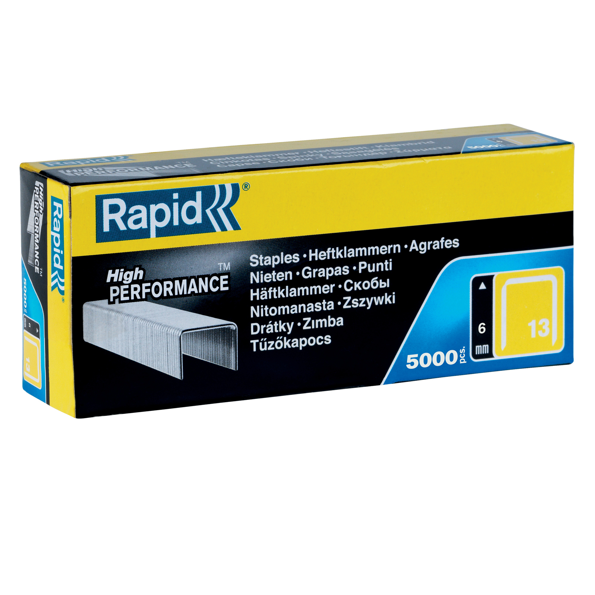 Rapid - Punti metallici - No. 13 - 6 mm - acciaio galvanizzato - pacco da 5000 - per PRO R23E
