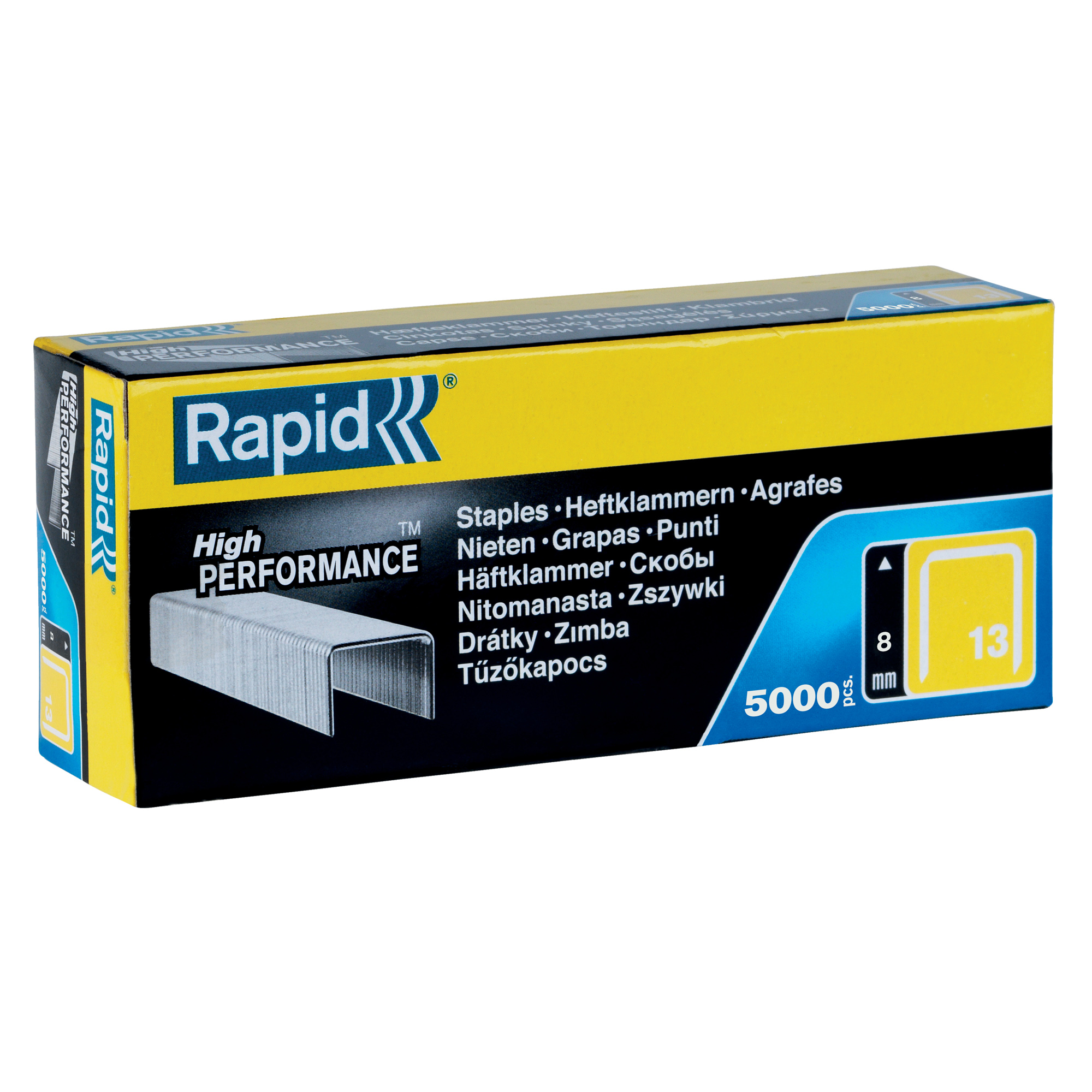 Rapid - Punti metallici - No. 13 - 8 mm - acciaio galvanizzato - pacco da 5000 - per P/N: 23317600