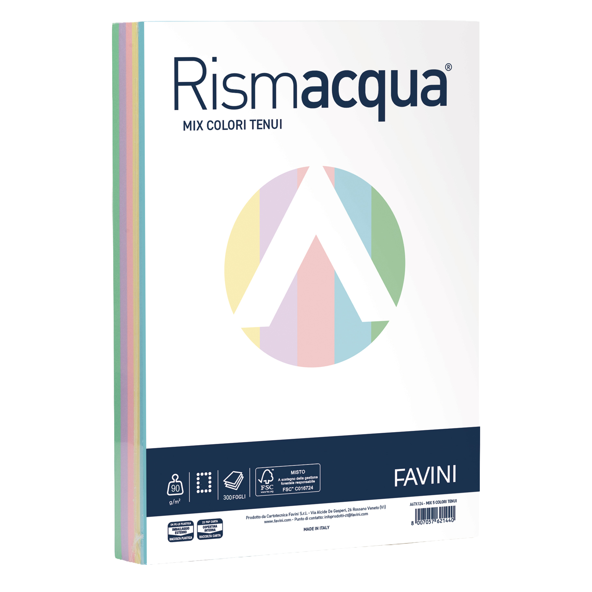 FAVINI HOME-OFFICE PROFESSIONAL Rismacqua MIX - A4 (210 x 297 mm) - 90 g/m² - 300 fogli carta comune