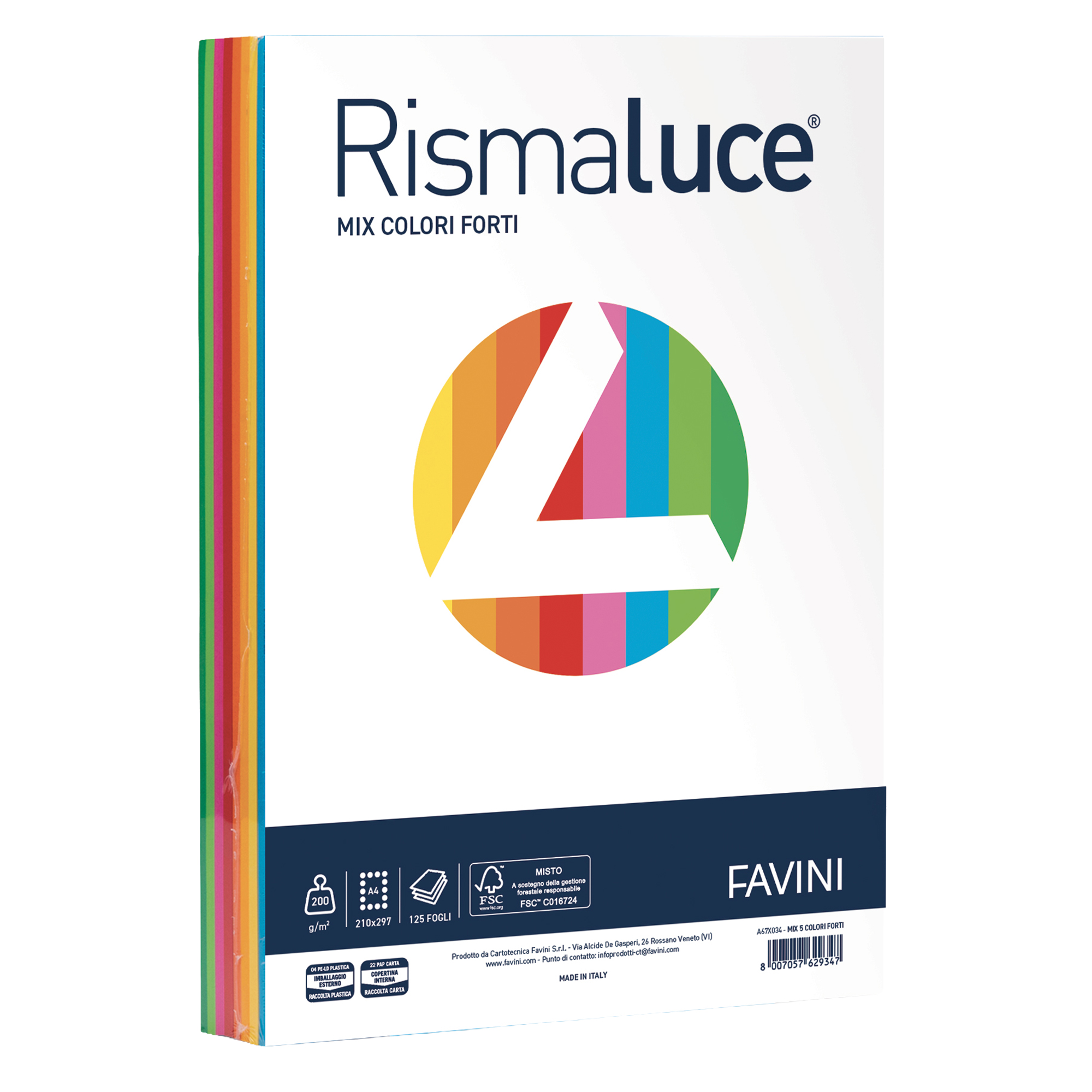 FAVINI HOME-OFFICE PROFESSIONAL RISMALUCE MIX - A3 (297 x 420 mm) - 200 g/m² - 125 fogli carta comune