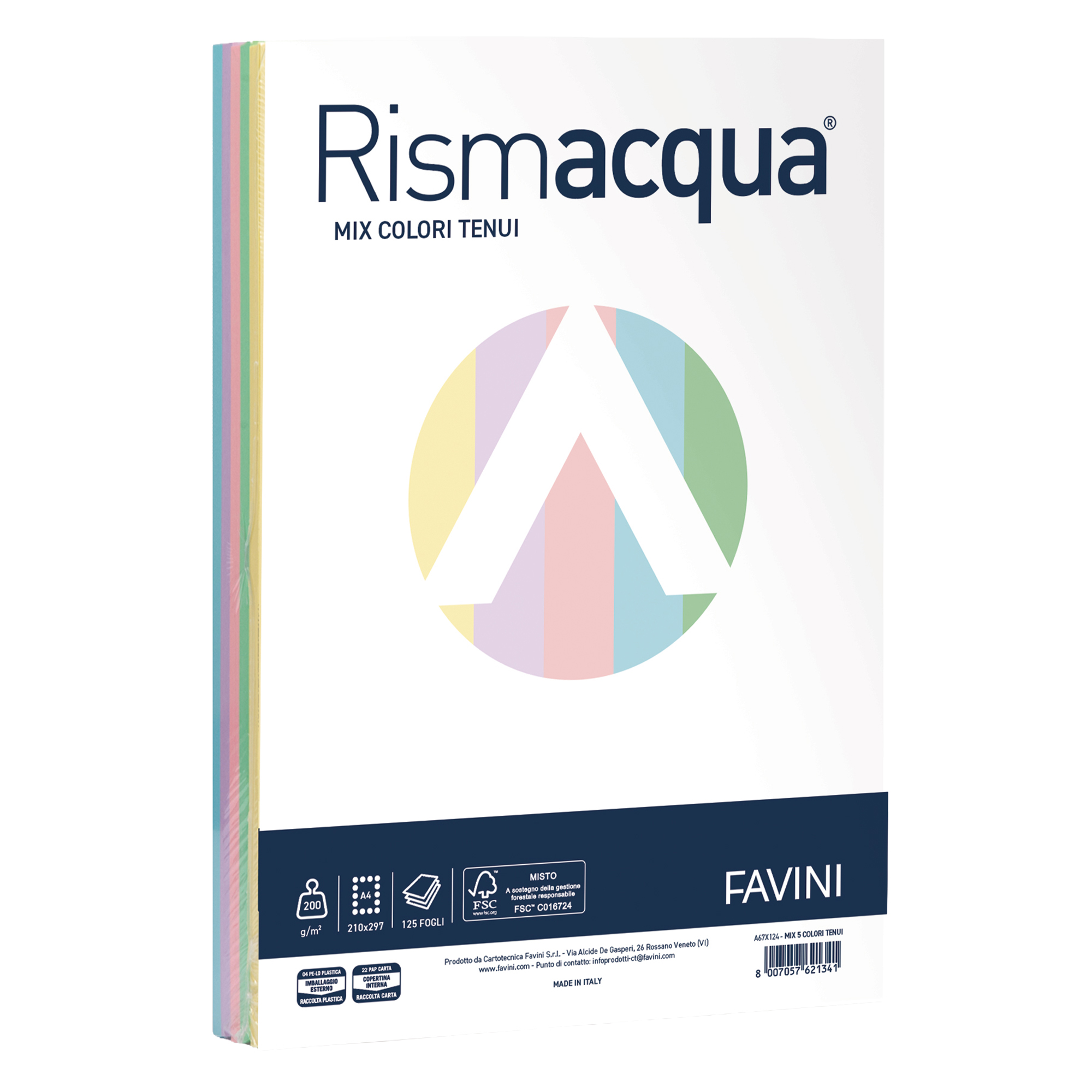 FAVINI HOME-OFFICE PROFESSIONAL Rismacqua MIX - A3 (297 x 420 mm) - 200 g/m² - 125 fogli carta comune