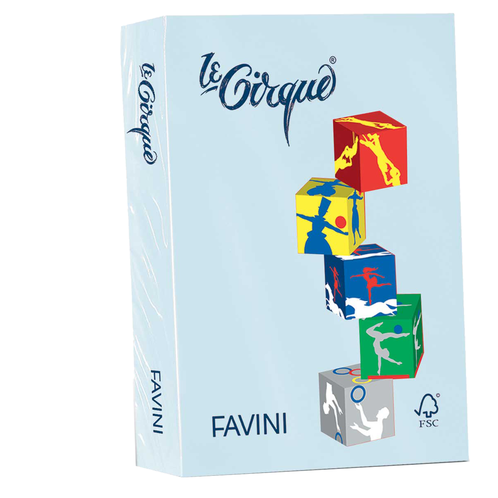 FAVINI Le Cirque - Blu chiaro - A4 (210 x 297 mm) - 160 g/m² - 250 fogli carta comune